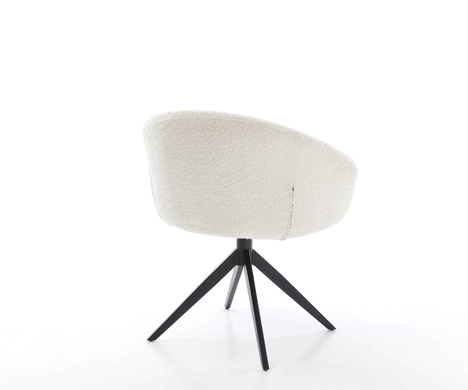 Chaise-pivotante Vinka-Flex bouclé blanc pied croisé large noir pivotement sur 360° fonction bascule ressorts ensachés 4