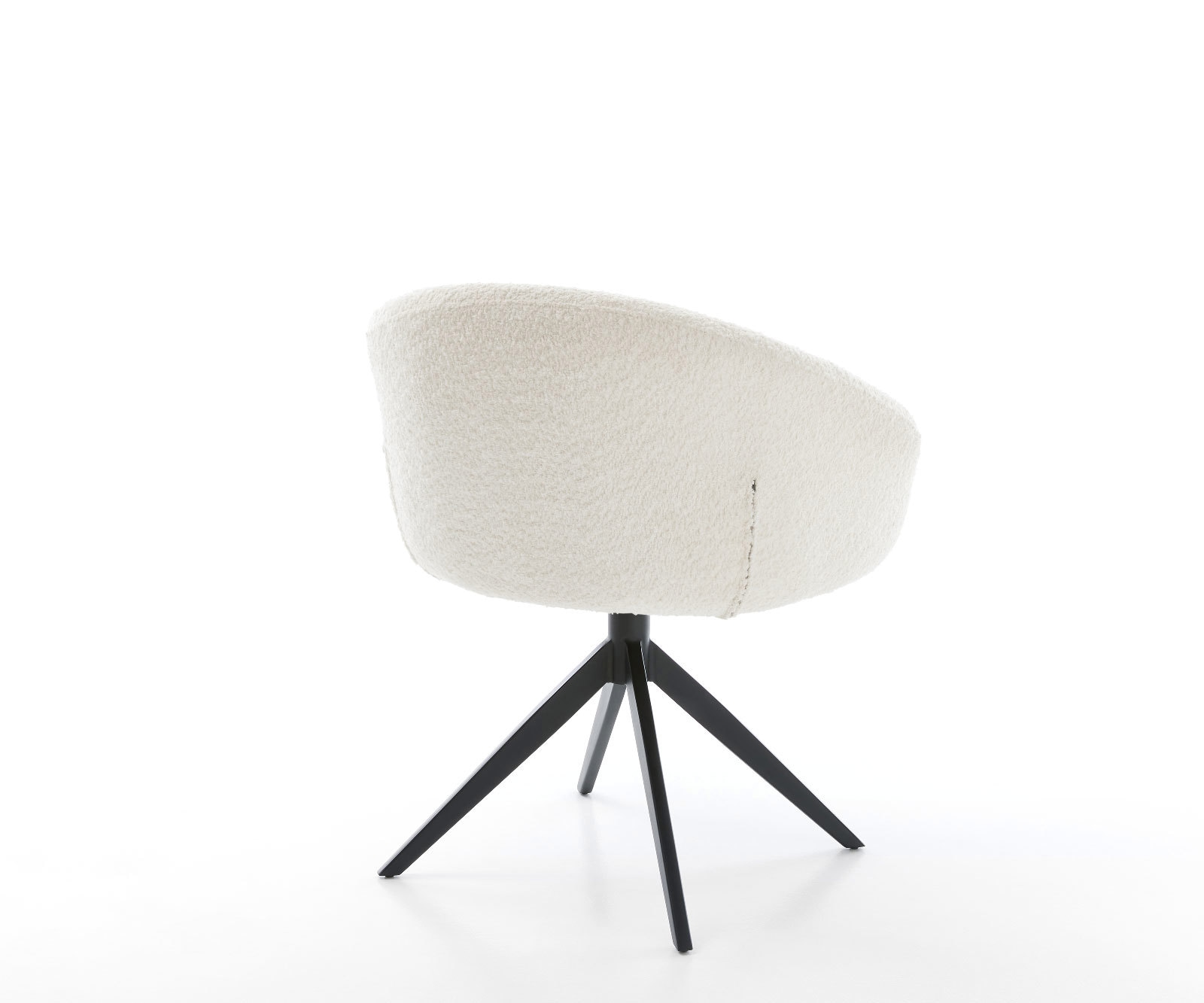 Chaise-pivotante Vinka-Flex bouclé blanc pied croisé large noir pivotement sur 360° fonction bascule ressorts ensachés 4 Chaise-pivotante Vinka-Flex bouclé blanc pied croisé large noir pivotement sur 360° fonction bascule ressorts ensachés 4