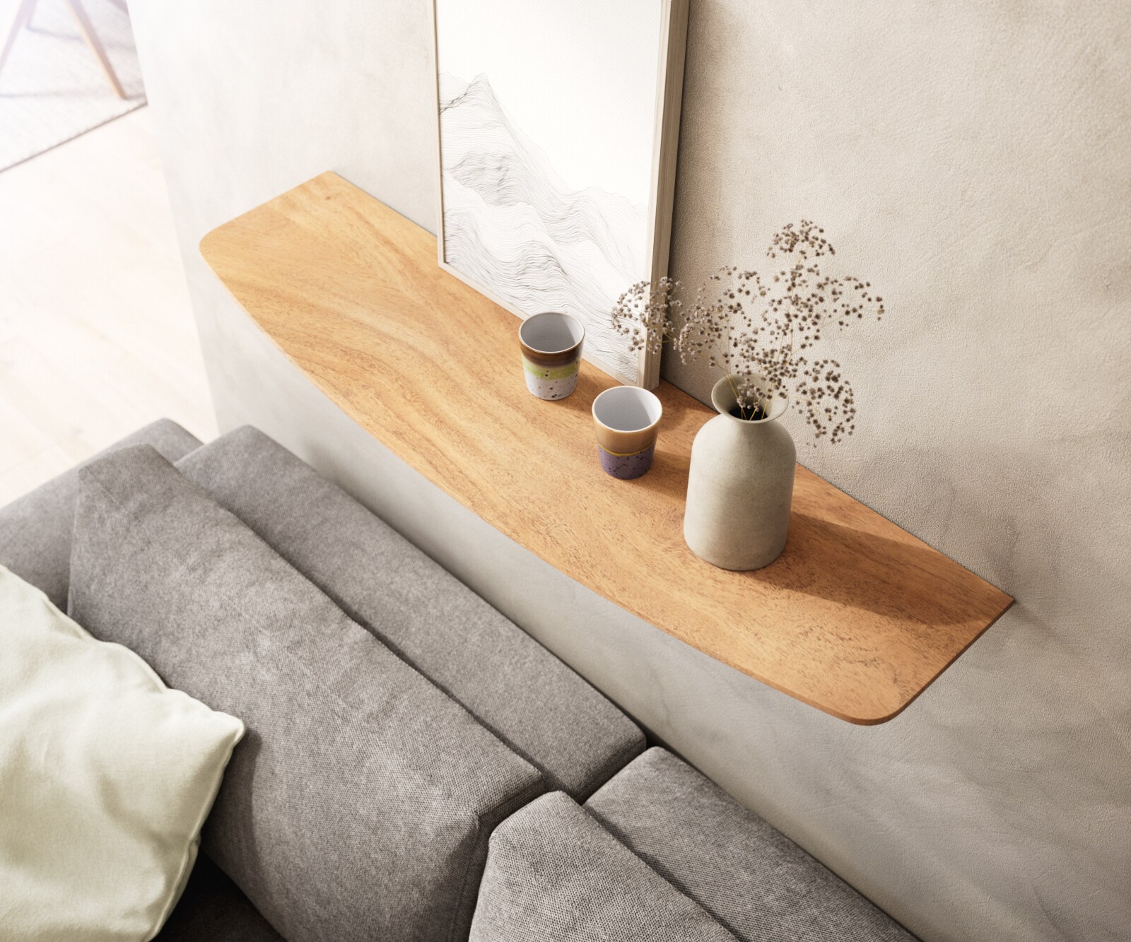 Étagère-murale Edge 100 cm acacia naturel bord suisse massif 3 Étagère-murale Edge 100 cm acacia naturel bord suisse massif 3