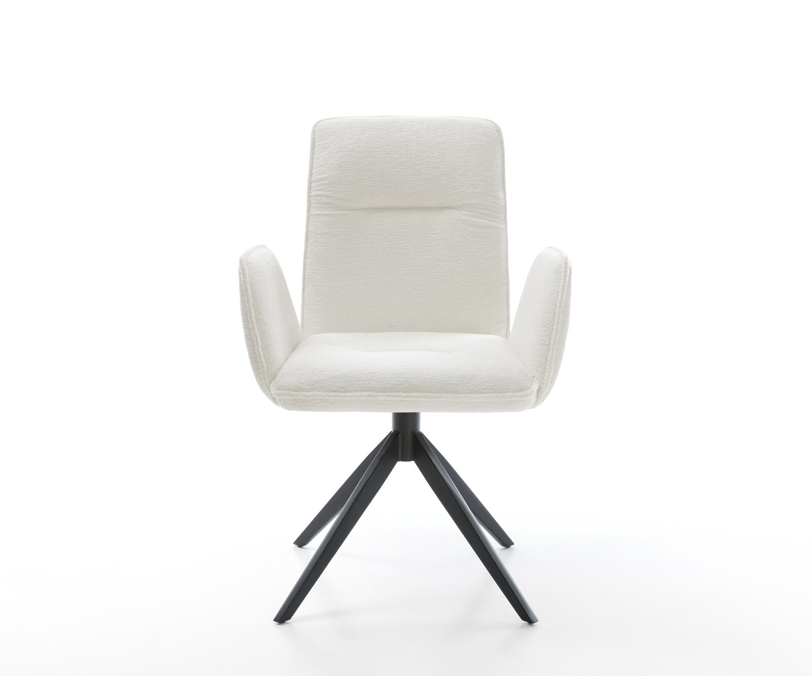 Chaise-pivotante Vinja-Flex bouclé doux beige pied croisé large noir pivotement sur 360° fonction bascule 2