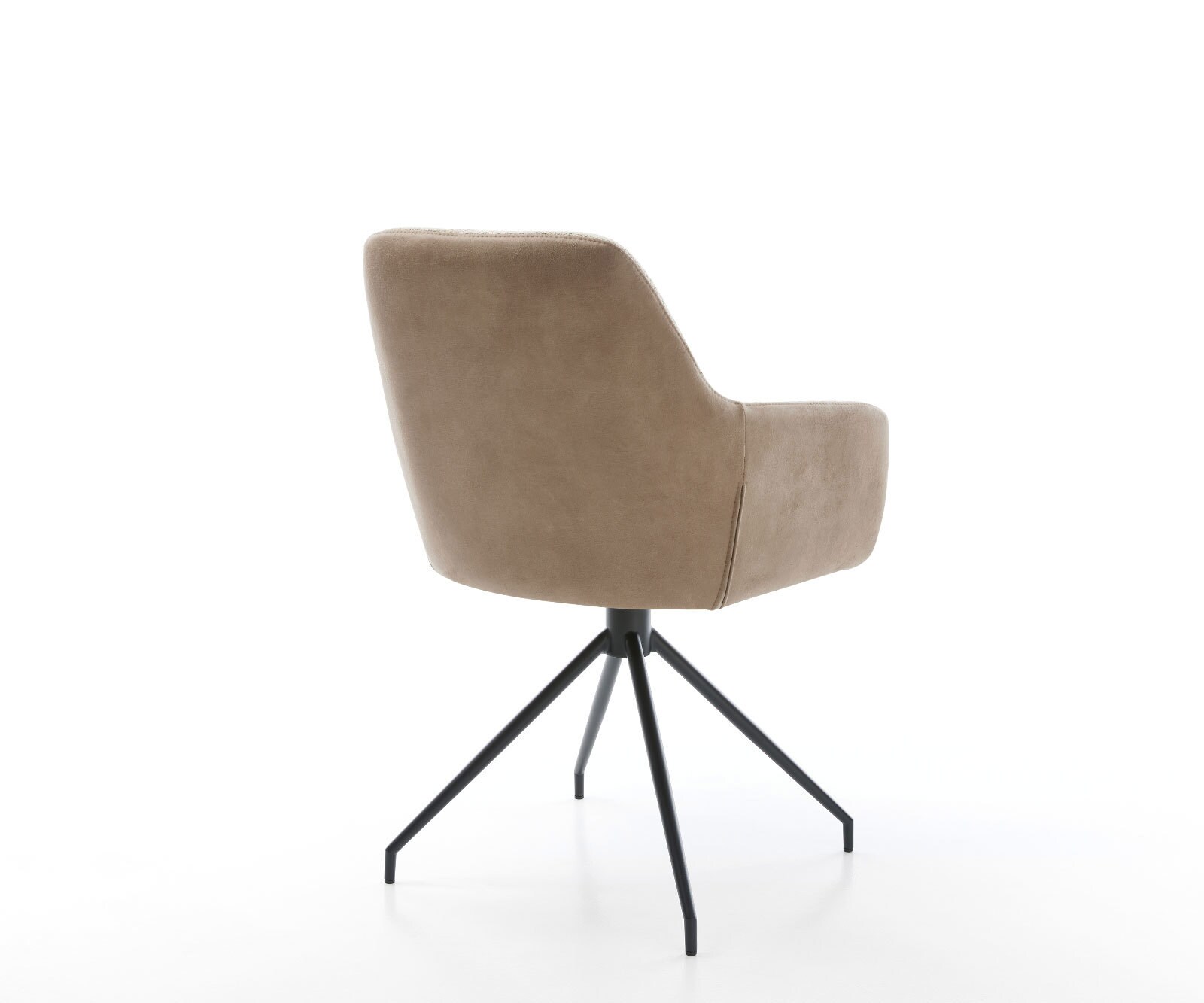 Chaise-pivotante Pejo-Flex tissu mixte couleur boue pied croisé conique noir pivotement sur 180° ressorts ensachés 4