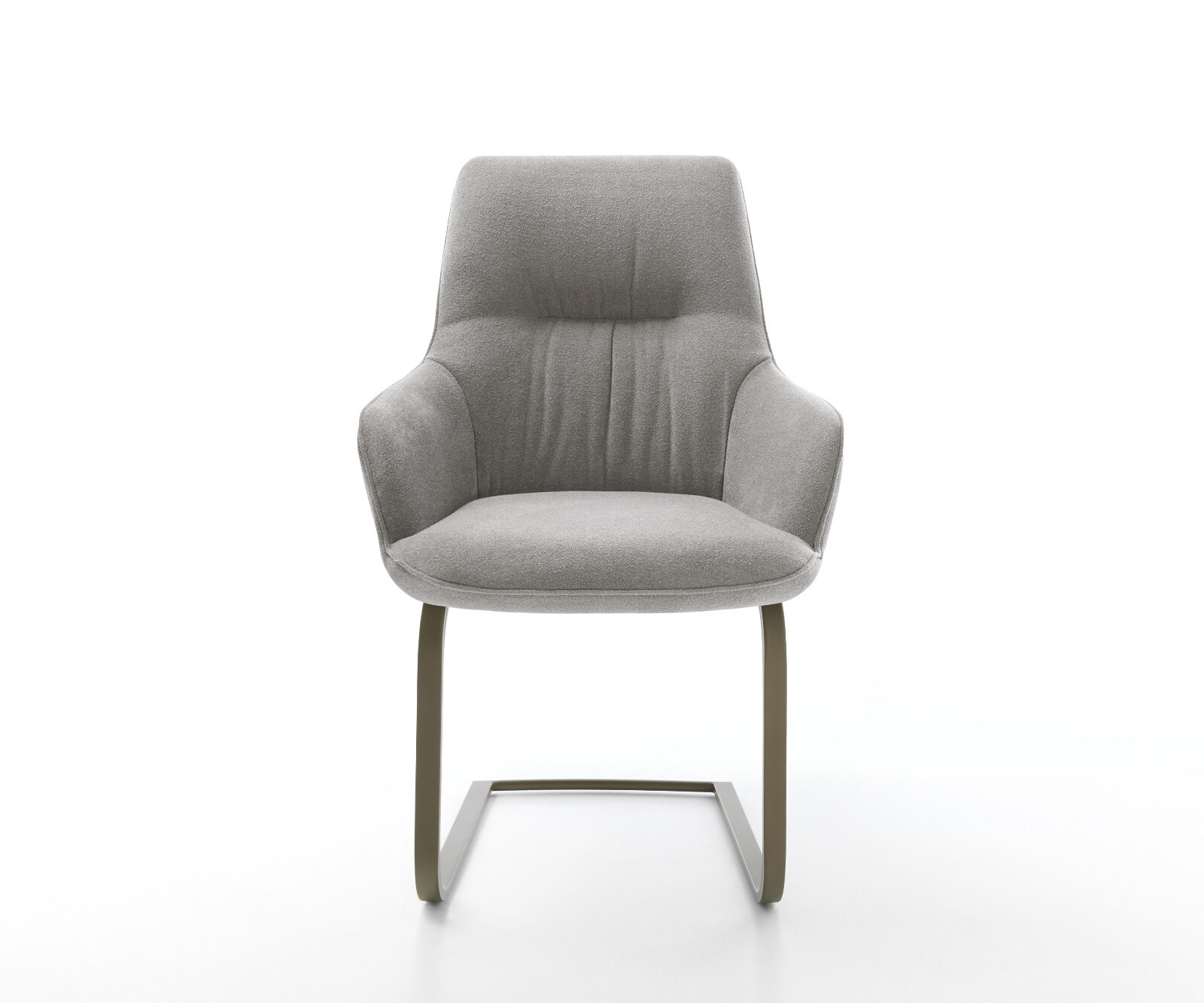 Cantilever Zelia-Flex avec accoudoirs tissu structuré doux Grau gris pied cantilever plat aspect titane ressorts ensachés 2