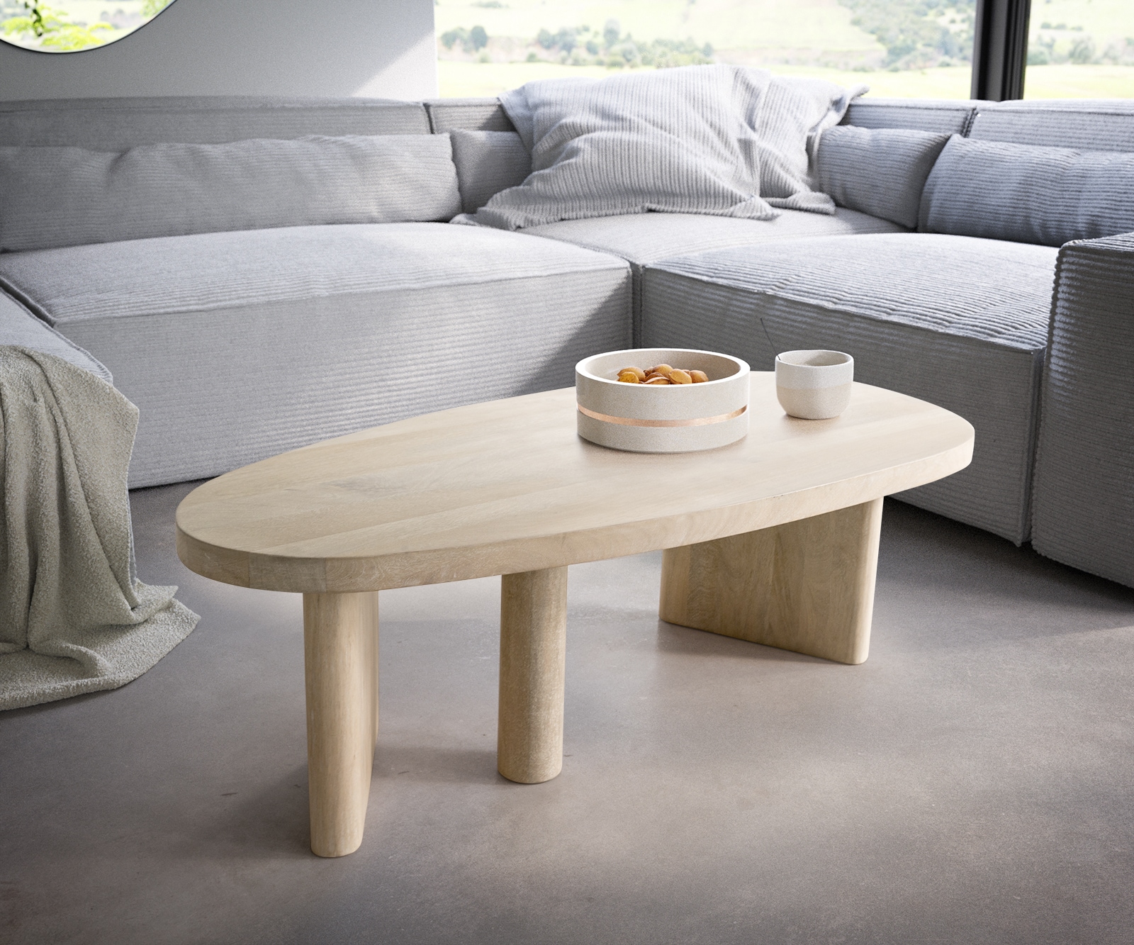 Table-basse Wido 110x50 cm Manguier White Wash Table-basse Wido 110x50 cm Manguier White Wash