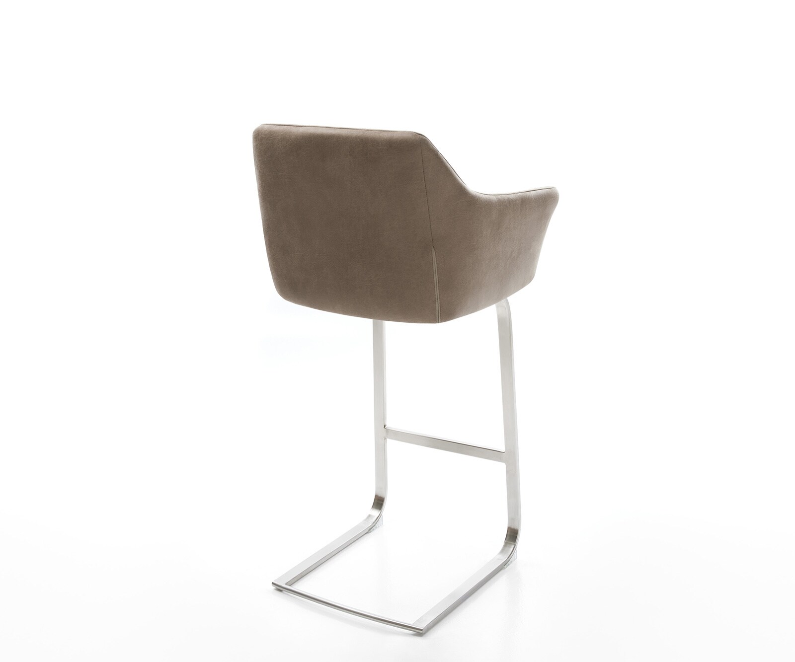 Chaise-de-bar Yulo-Flex vintage taupe cantilever plat acier inoxydable 4
