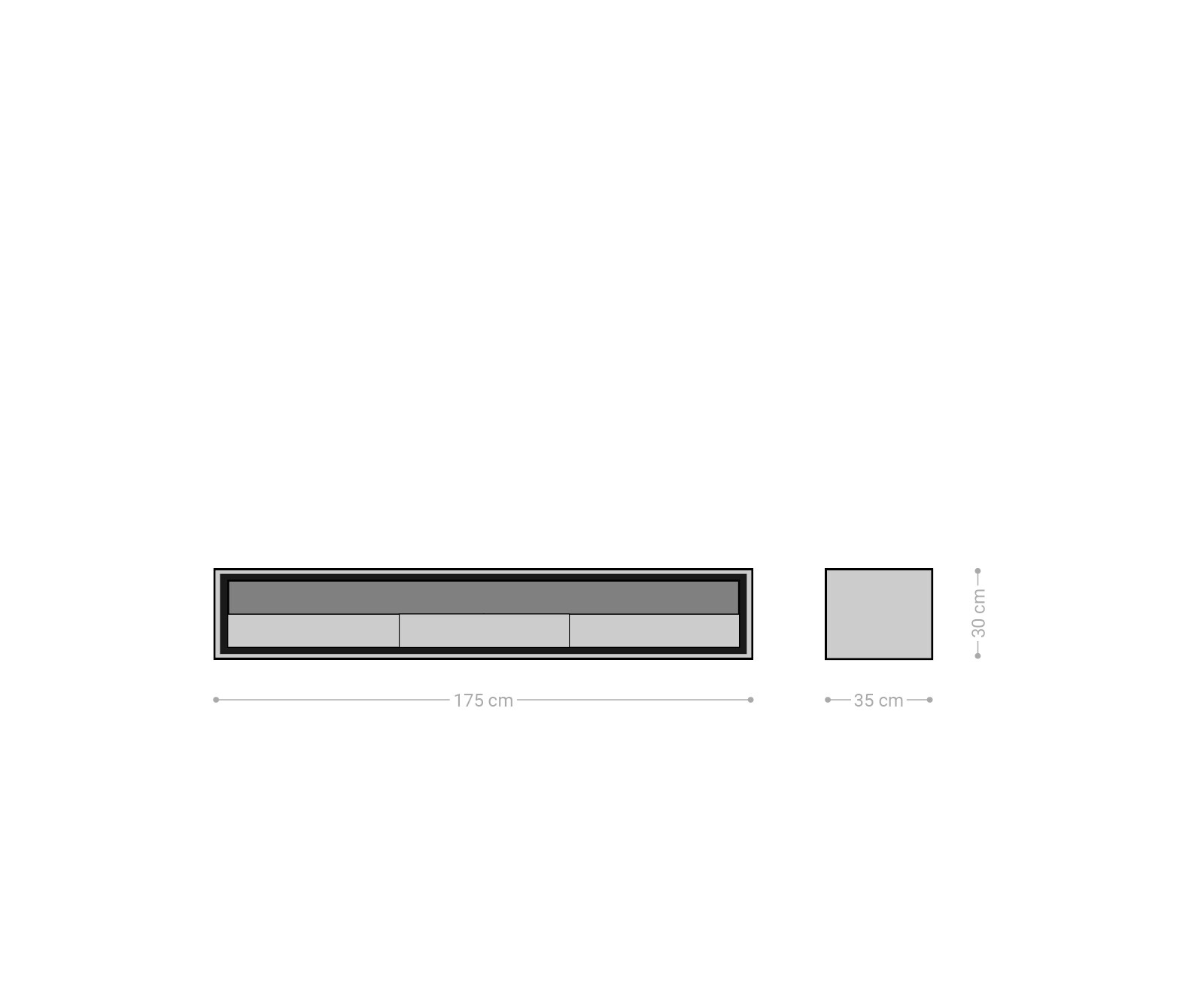 Buffet bas Stonegrace 175 cm acacia nature 1 compartiment 3 tiroirs  placage en pierre flottant 6