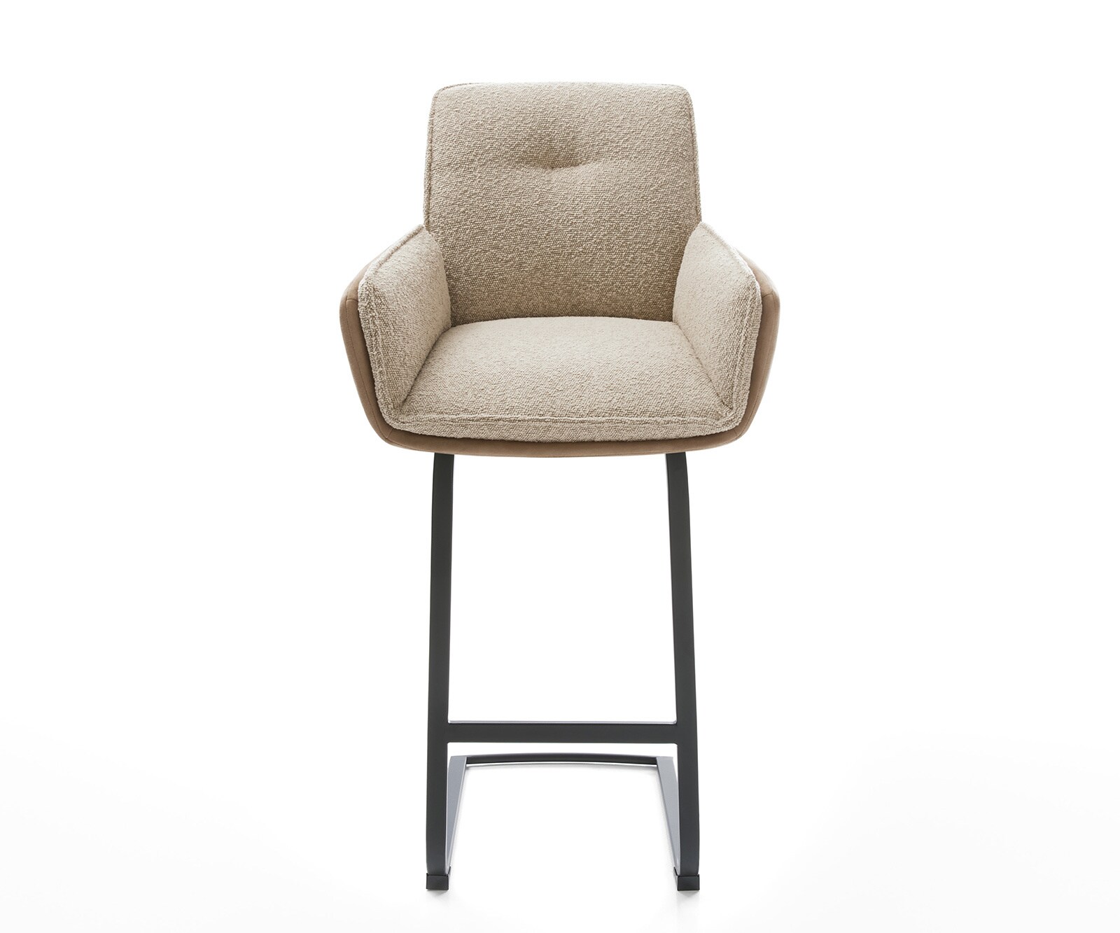 Chaise-de-bar Nela-Flex mélange de matériaux boue Piétement luge plat métal ressorts ensachés 1