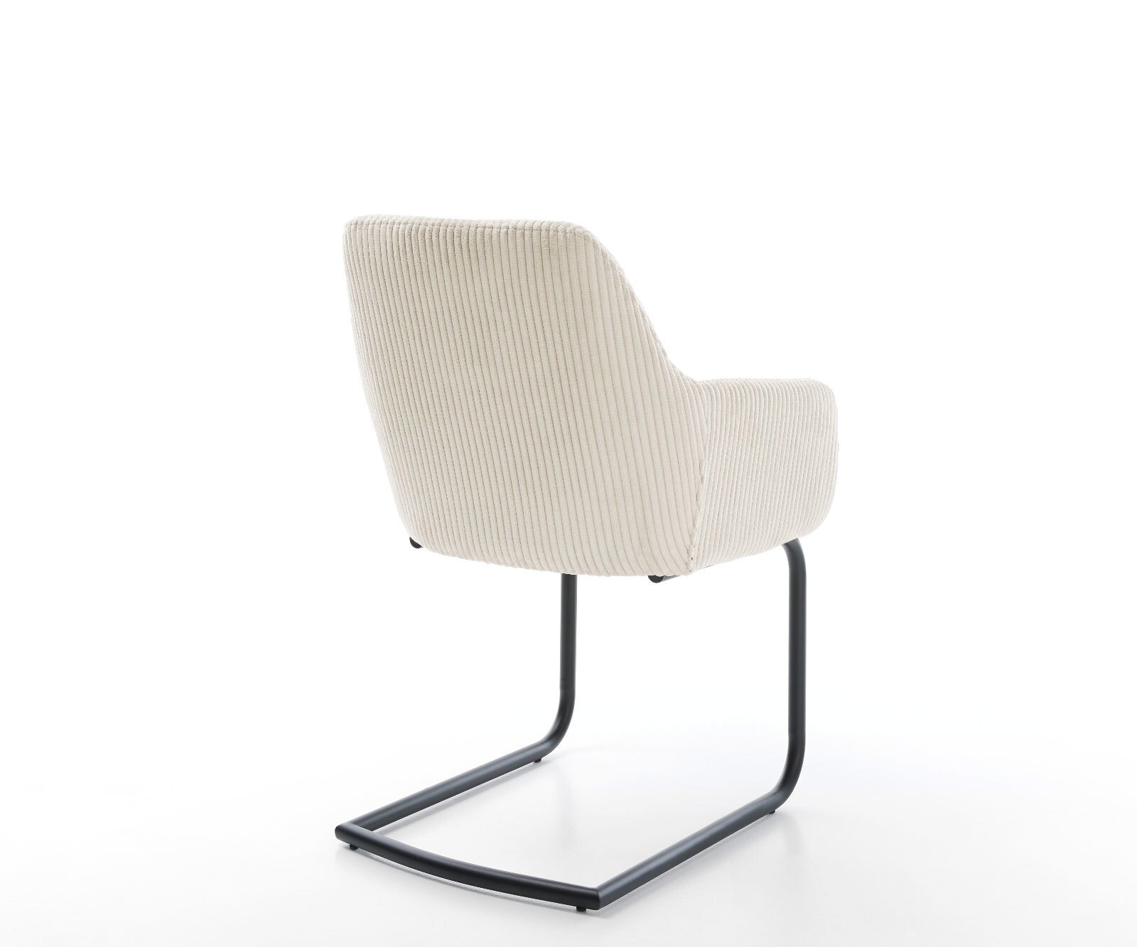 Cantilever Pejo-Flex côtelé beige vintage pied cantilever rond noir ressorts ensachés 5