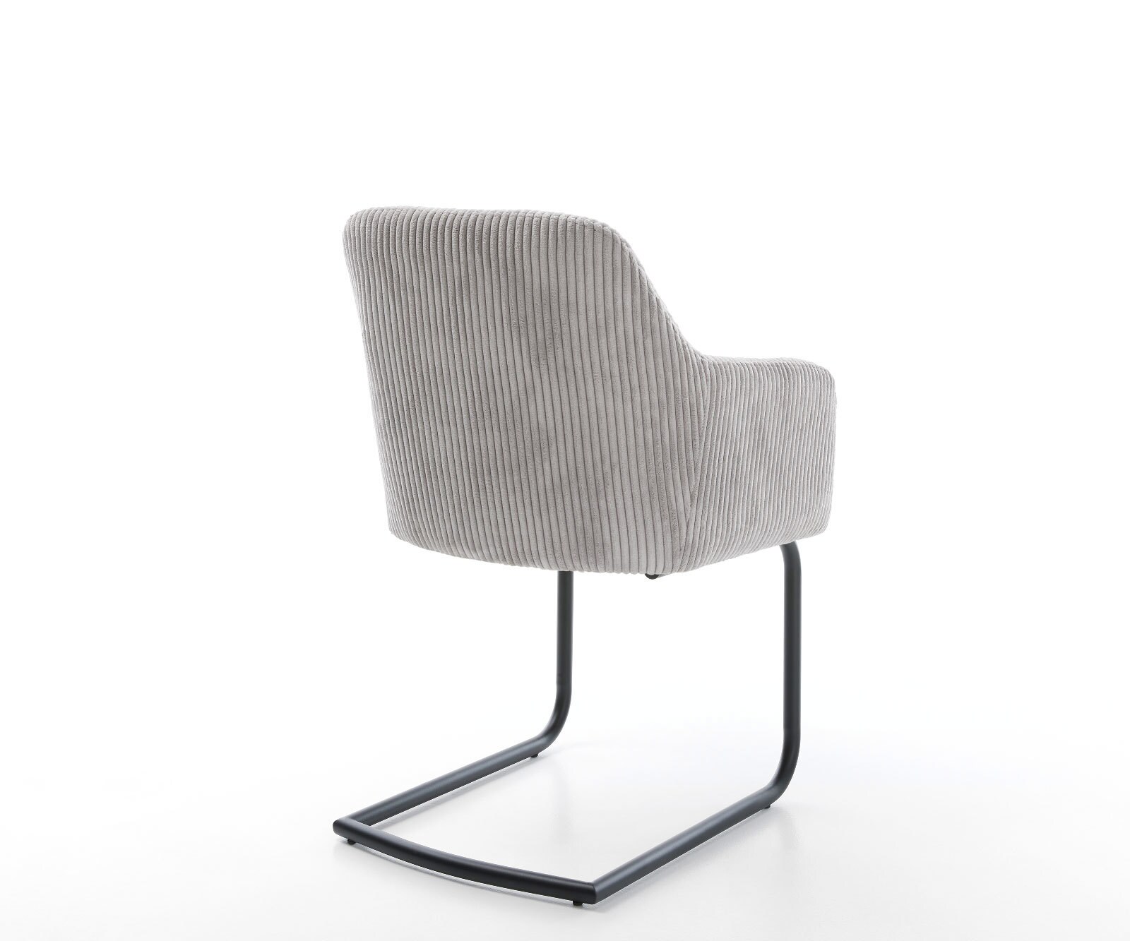 Cantilever Greg-Flex côtelé gris argenté pied cantilever rond noir ressorts ensachés 4 Cantilever Greg-Flex côtelé gris argenté pied cantilever rond noir ressorts ensachés 4