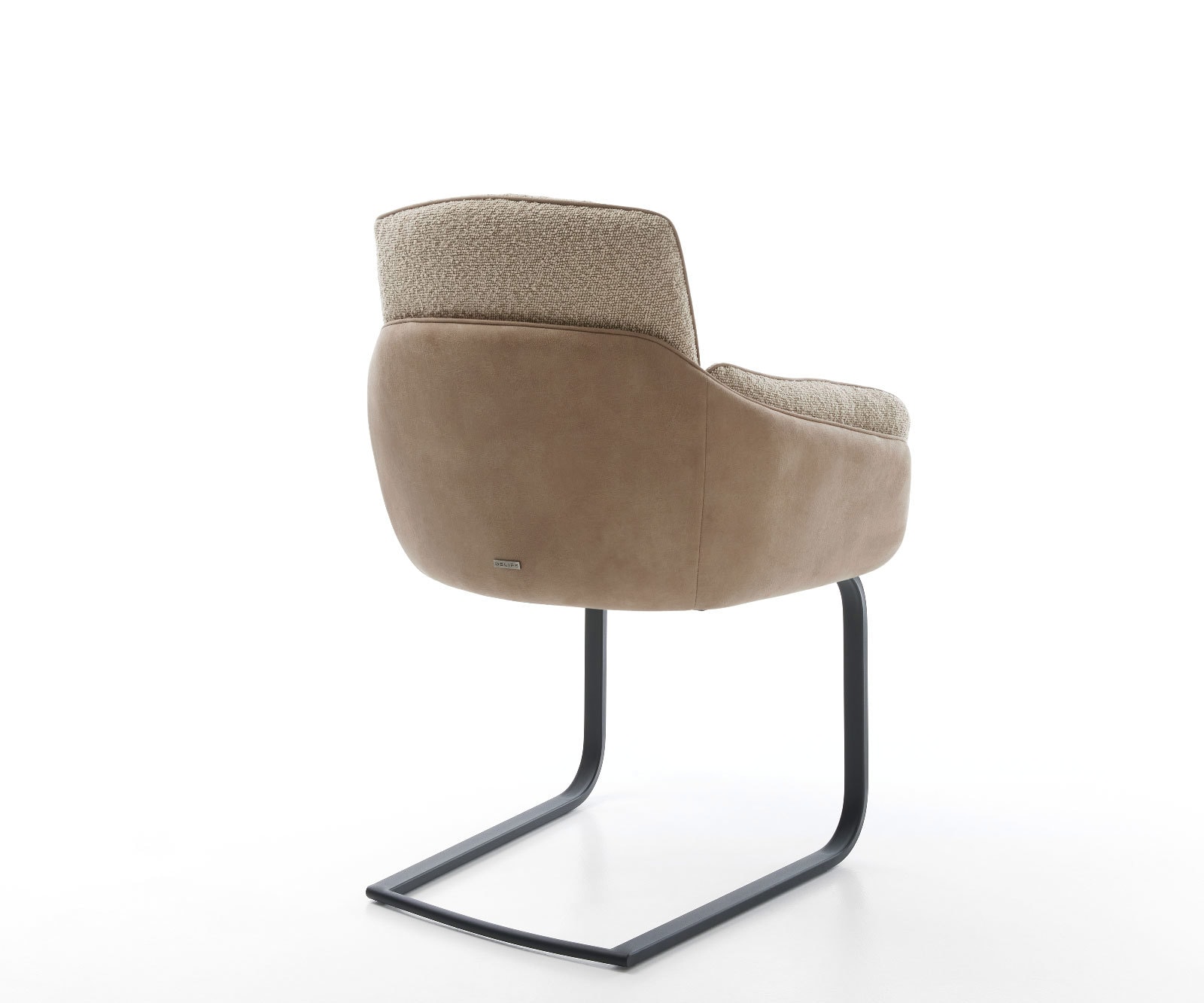 Cantilever Luan-Flex avec accoudoirs tissu mixte couleur boue pied cantilever plat noir 3 Cantilever Luan-Flex avec accoudoirs tissu mixte couleur boue pied cantilever plat noir 3