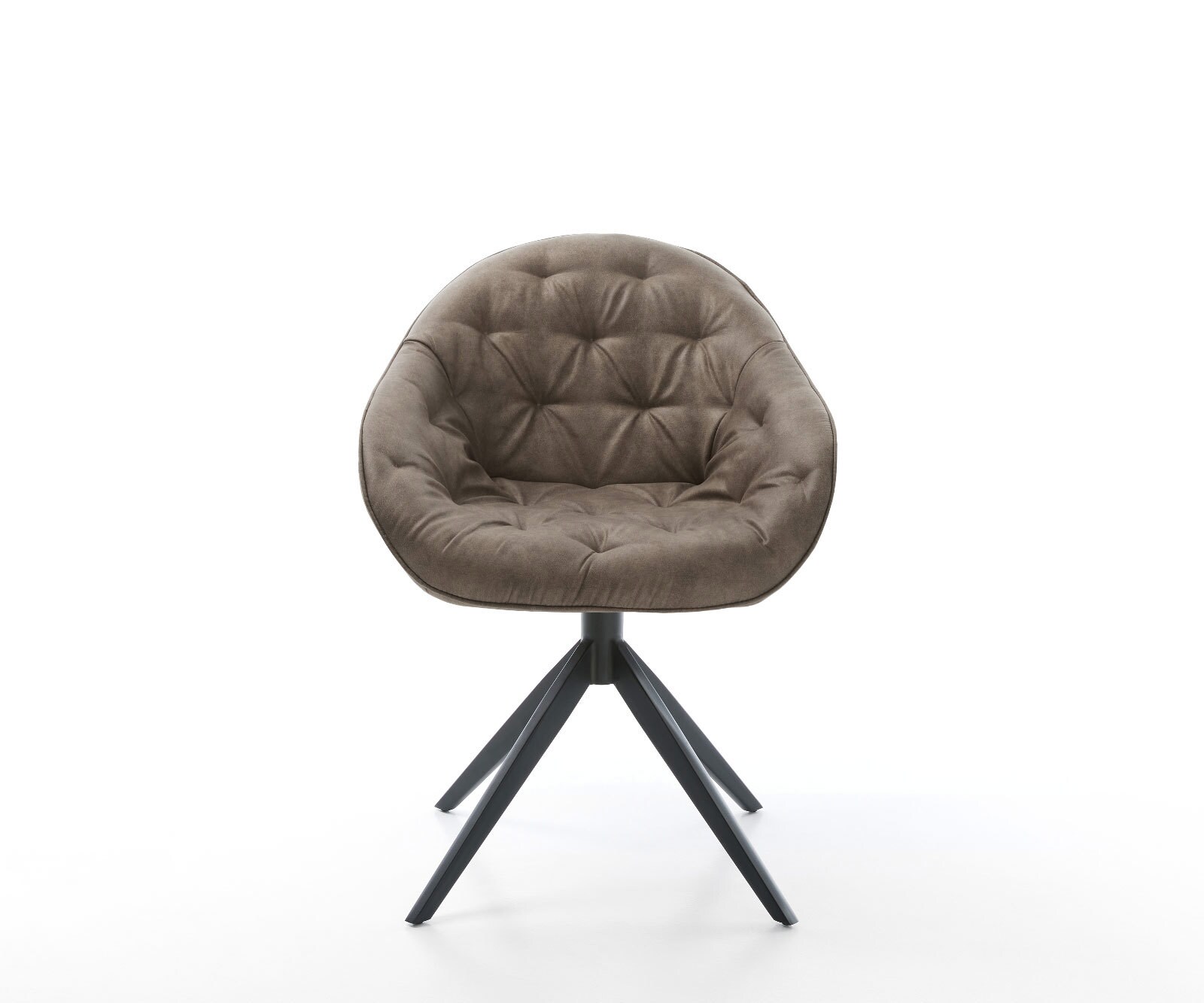 Chaise-pivotante Gaio-Flex microvelours taupe vintage pied croisé large noir pivotement sur 360° fonction bascule 1 Chaise-pivotante Gaio-Flex microvelours taupe vintage pied croisé large noir pivotement sur 360° fonction bascule 1