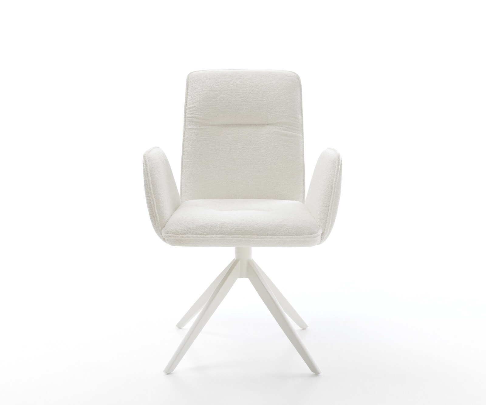 Chaise-pivotante Vinja-Flex bouclé doux beige pied croisé large blanc pivotement sur 360° fonction bascule 2