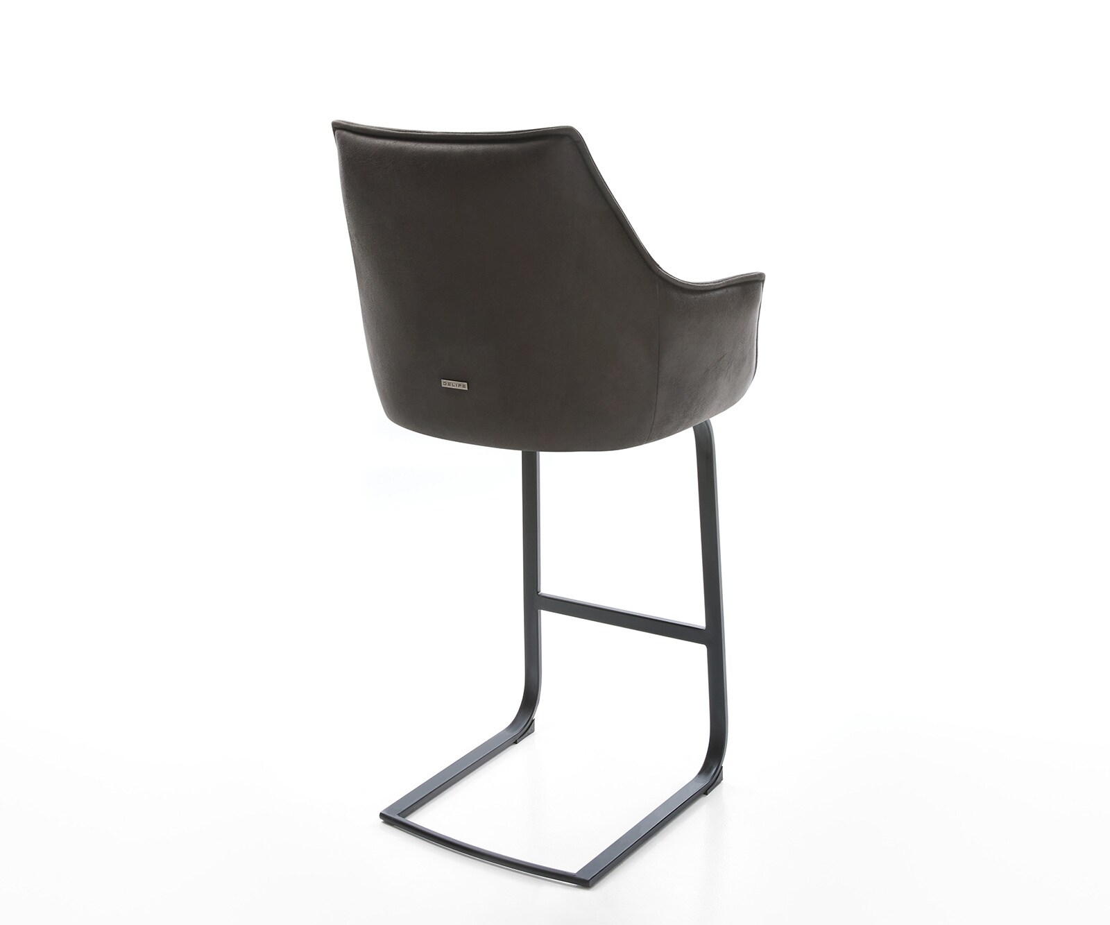 Chaise-de-bar Alja-Flex Microfibre Anthracite Vintage Chaise cantilever plate Métal Noir Ressorts ensachés 5