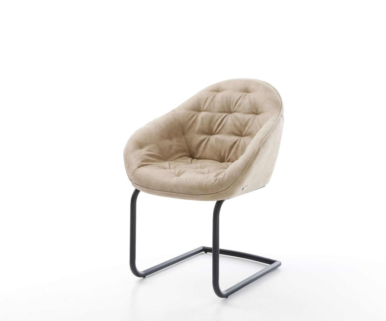 Cantilever Gaio-Flex microvelours beige vintage pied cantilever rond noir Cantilever Gaio-Flex microvelours beige vintage pied cantilever rond noir