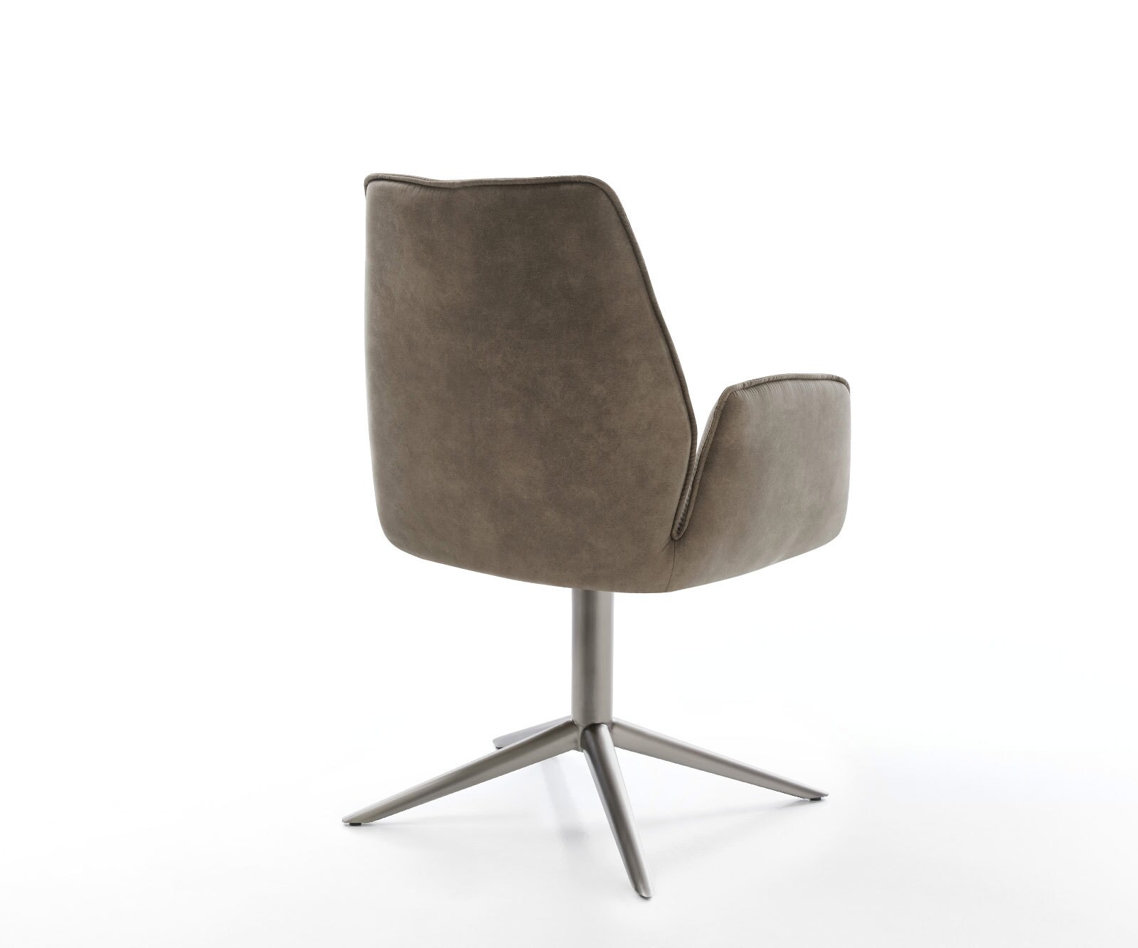 Chaise-pivotante Zoa-Flex microvelours taupe vintage pied de chaise 4 branches grafiete pivotement sur 360° fonction bascule ressorts ensachés 5