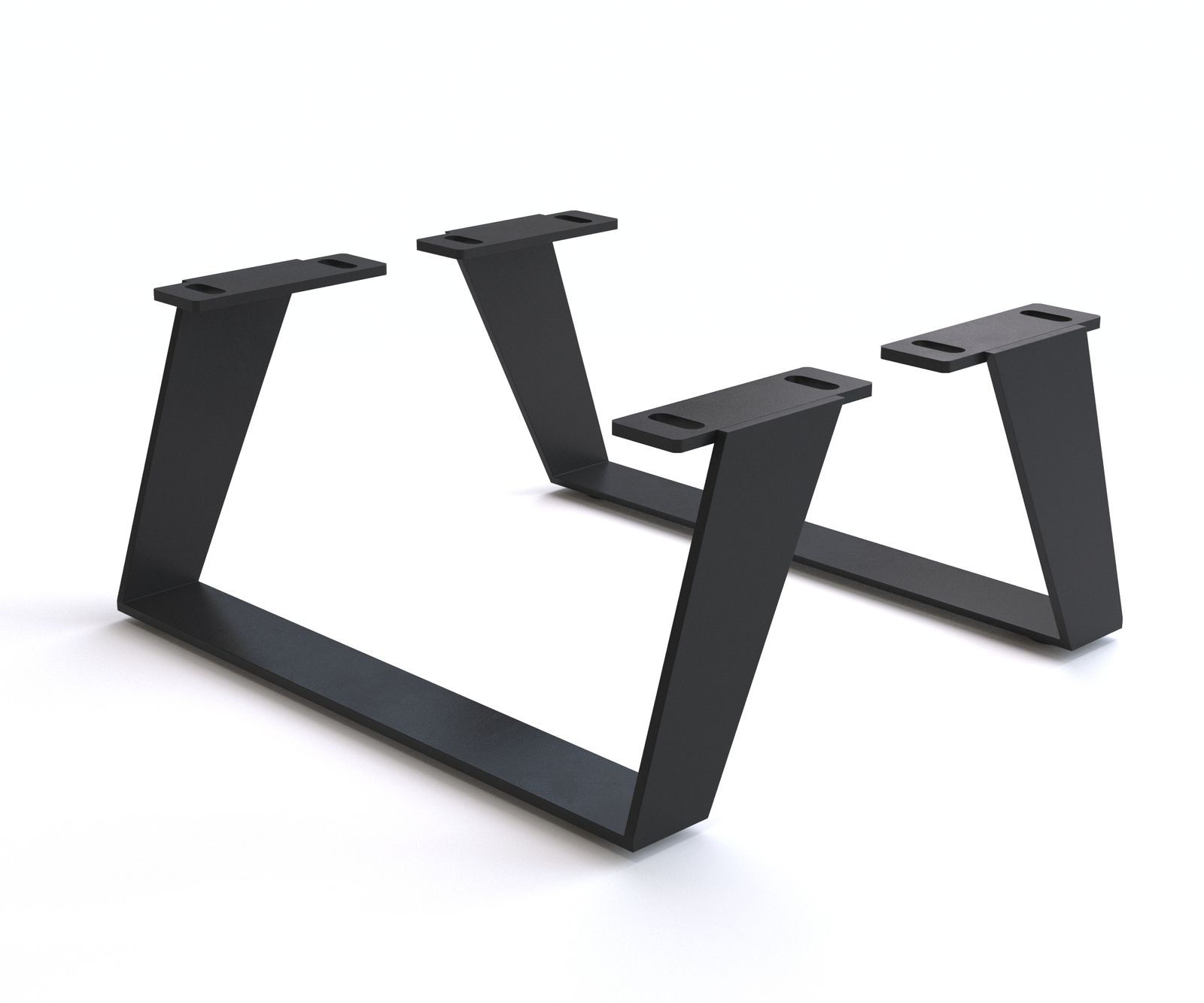 Pied-d'angle-à-Patin d'angle 15 cm métal noir pour meubles à caisson de profondeur 40 cm (lot de 2)