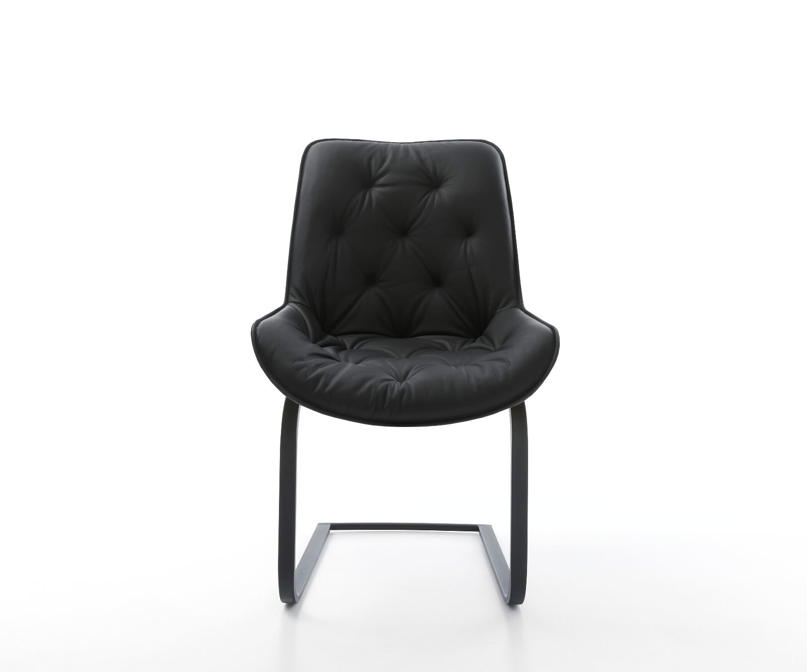 Cantilever Taimi-Flex cuir de vache noir pied cantilever plat noir 2 Cantilever Taimi-Flex cuir de vache noir pied cantilever plat noir 2