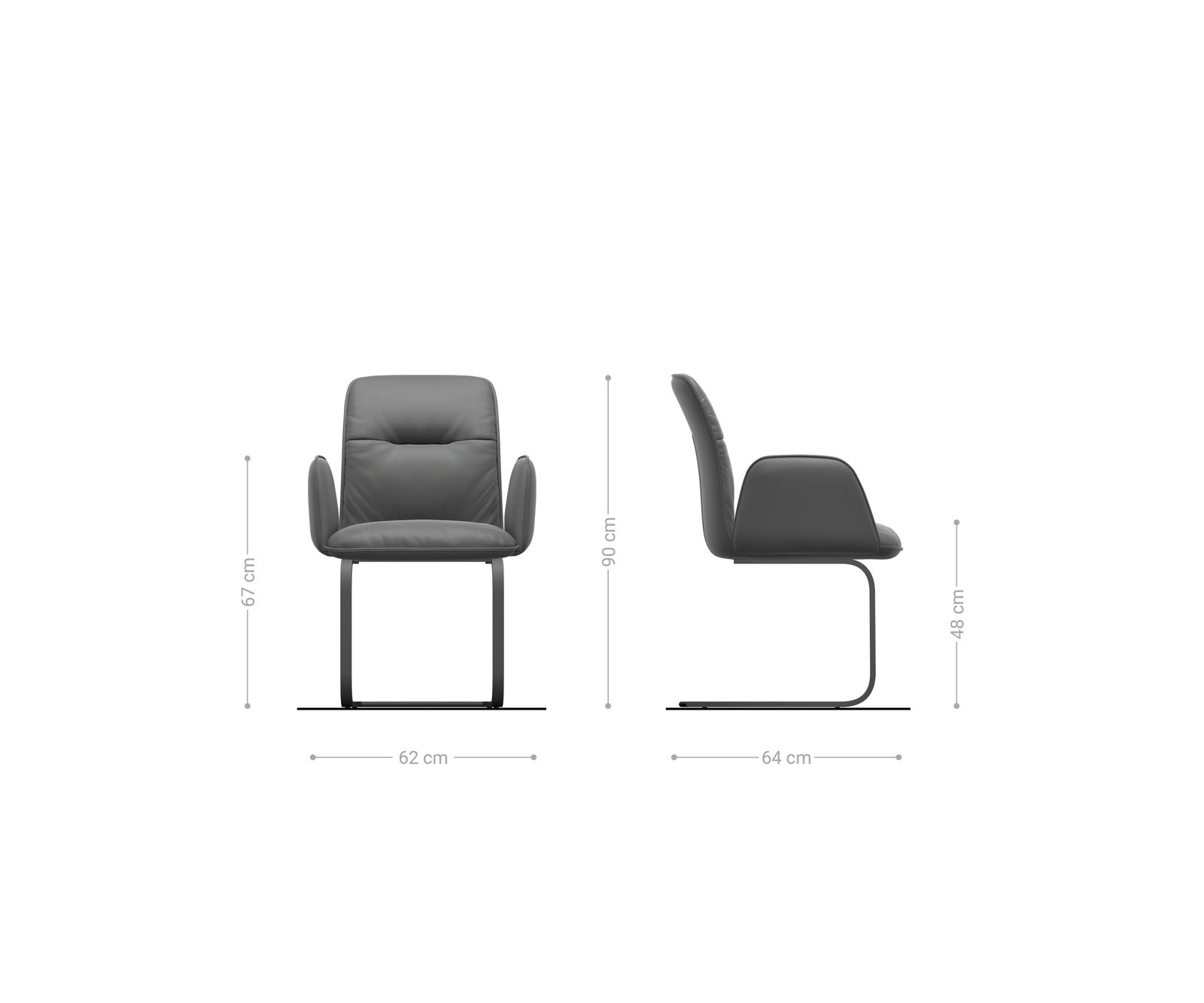 Cantilever Vinja-Flex bouclé doux couleur boue pied cantilever plat grafiete 6
