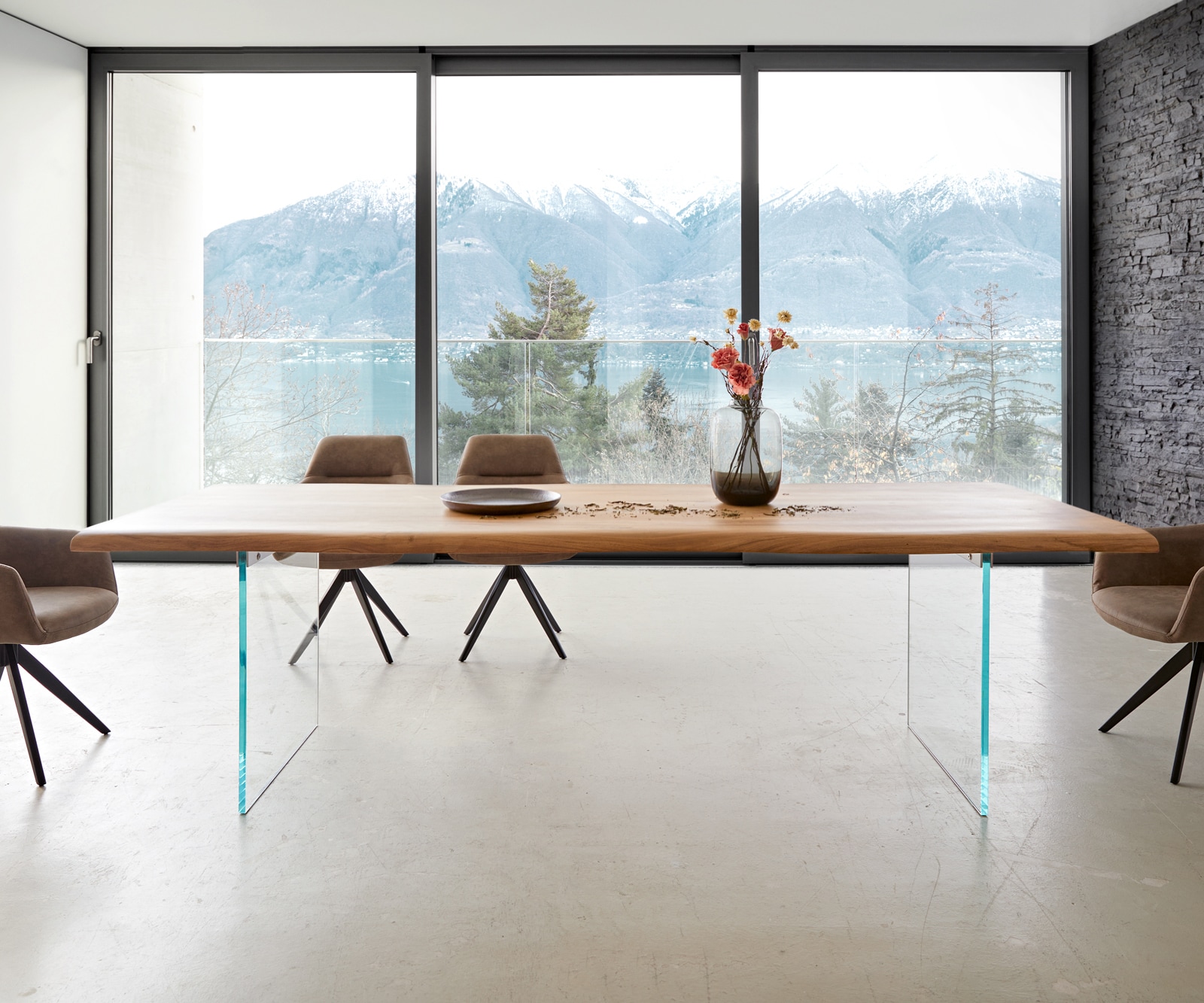 Table à manger Edge 260x100 acacia nature verre Live-Edge 1 Table à manger Edge 260x100 acacia nature verre Live-Edge 1