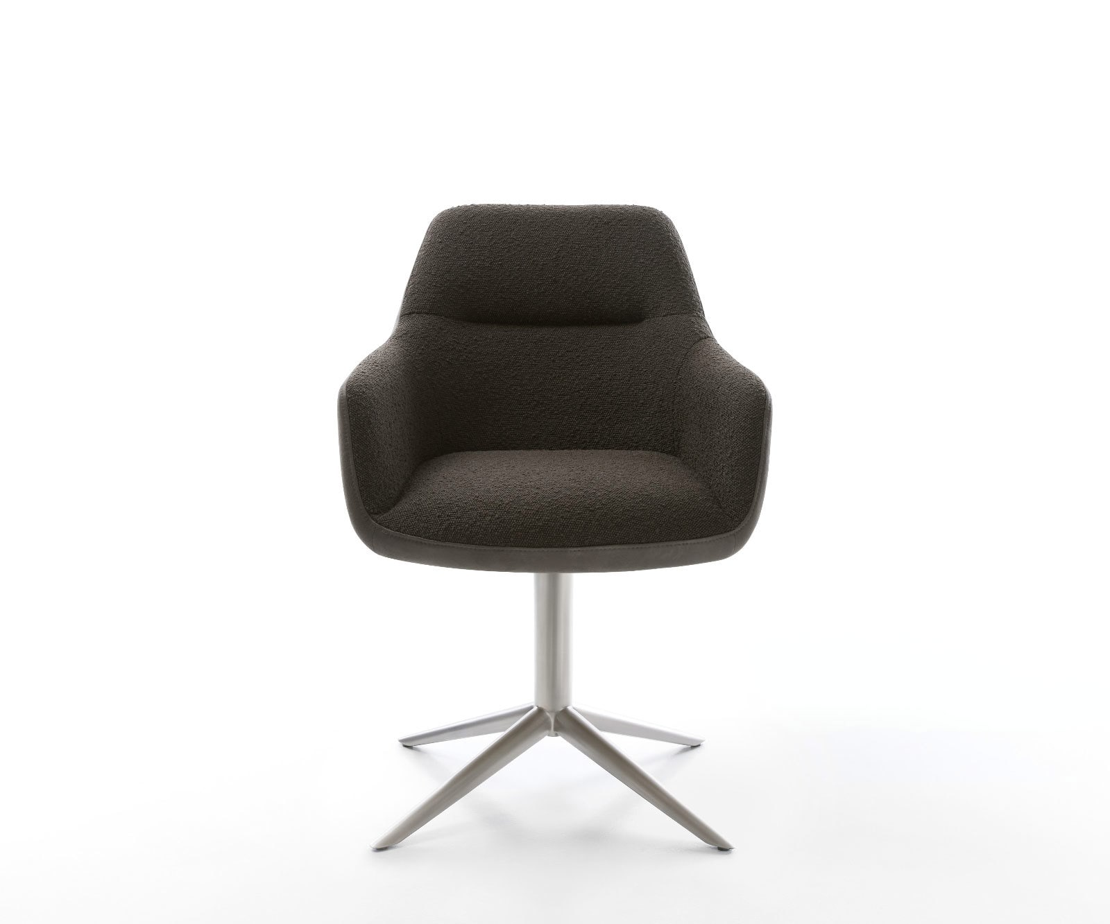 Chaise-pivotante Pejo-Flex tissu mixte noir pied de chaise 4 branches acier inoxydable brossé pivotement sur 360° fonction bascule ressorts ensachés 1 Chaise-pivotante Pejo-Flex tissu mixte noir pied de chaise 4 branches acier inoxydable brossé pivotement sur 360° fonction bascule ressorts ensachés 1