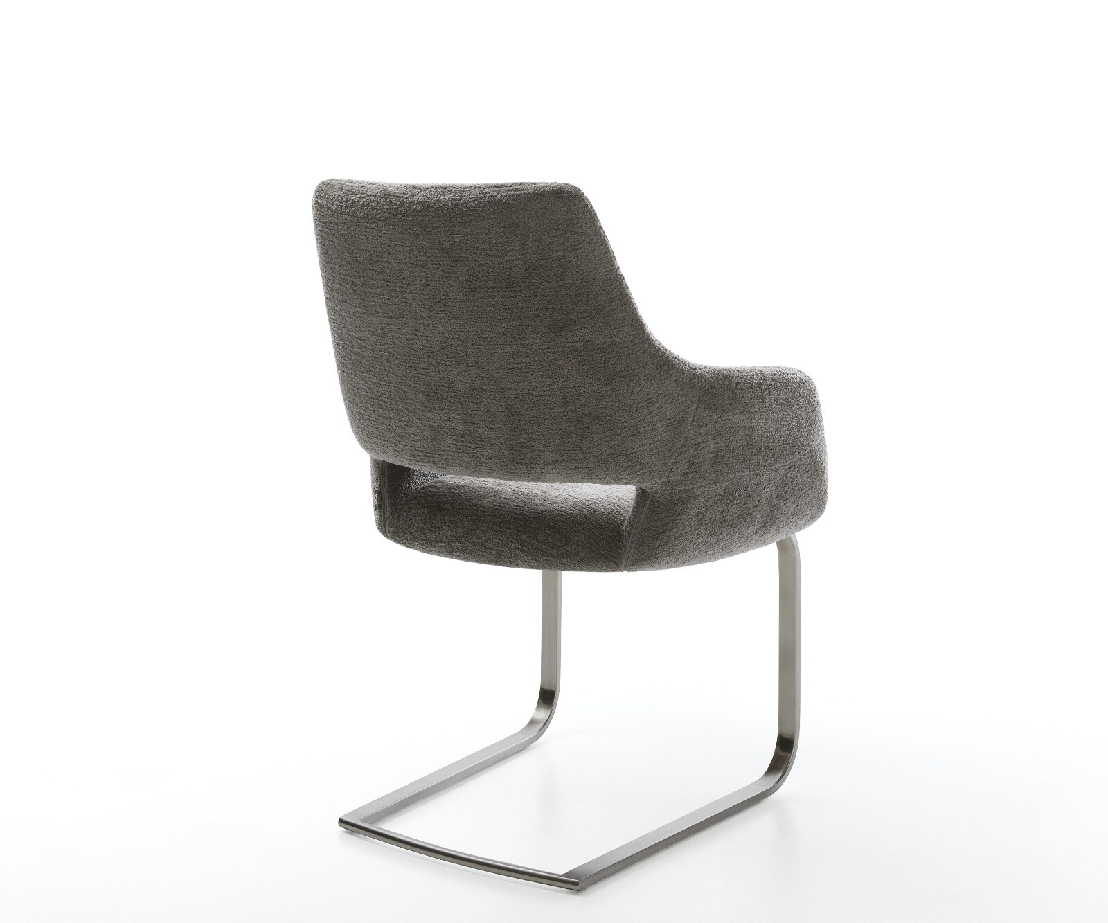 Cantilever Yago-Flex avec accoudoirs bouclé doux couleur boue pied cantilever plat grafiete resorts ensachés 5