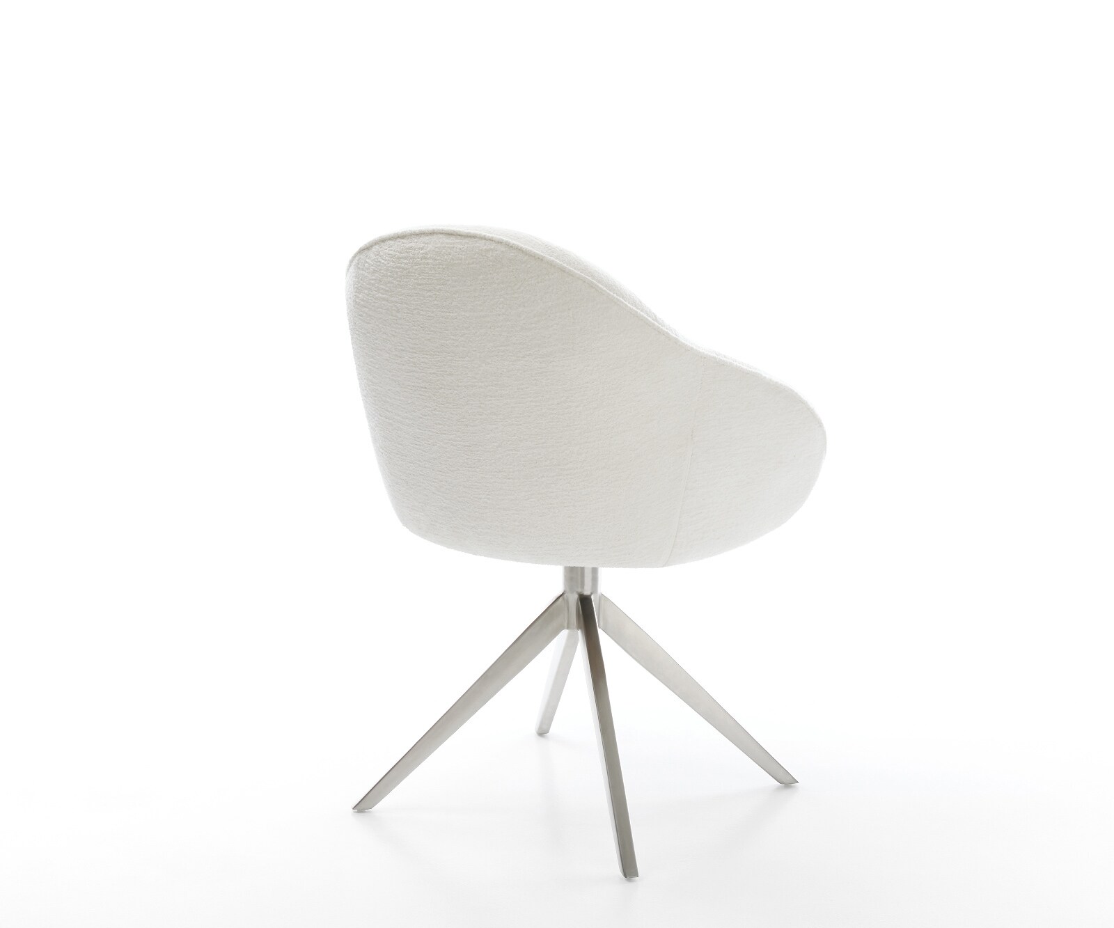 Chaise-pivotante Gaio-Flex bouclé doux beige pied croisé large acier inoxydable pivotement sur 360° fonction bascule 4