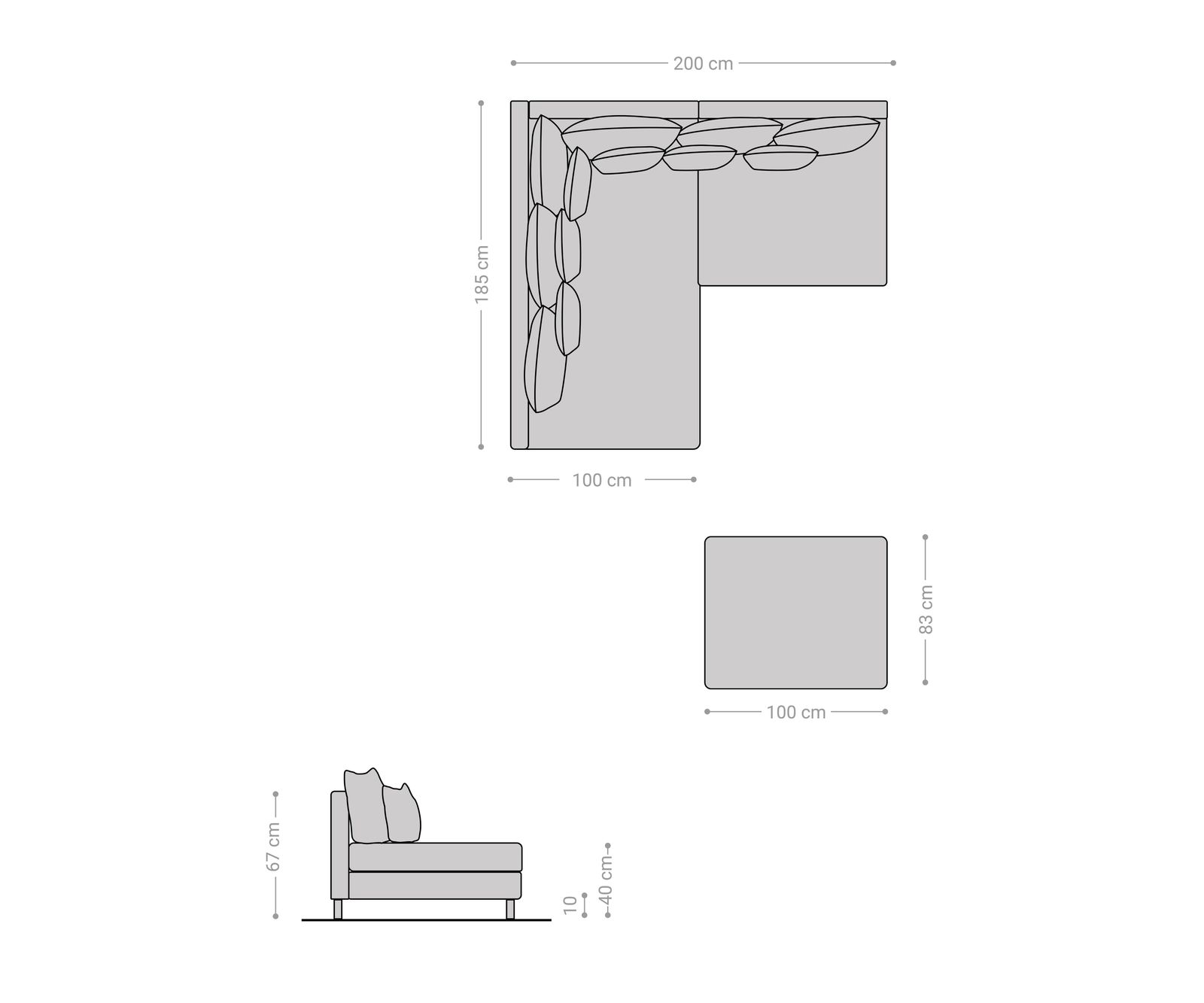 Canapé d'angle Clovis tabouret marron aspect antique ottoman gauche canapé  module 6 Canapé d'angle Clovis tabouret marron aspect antique ottoman gauche canapé  module 6