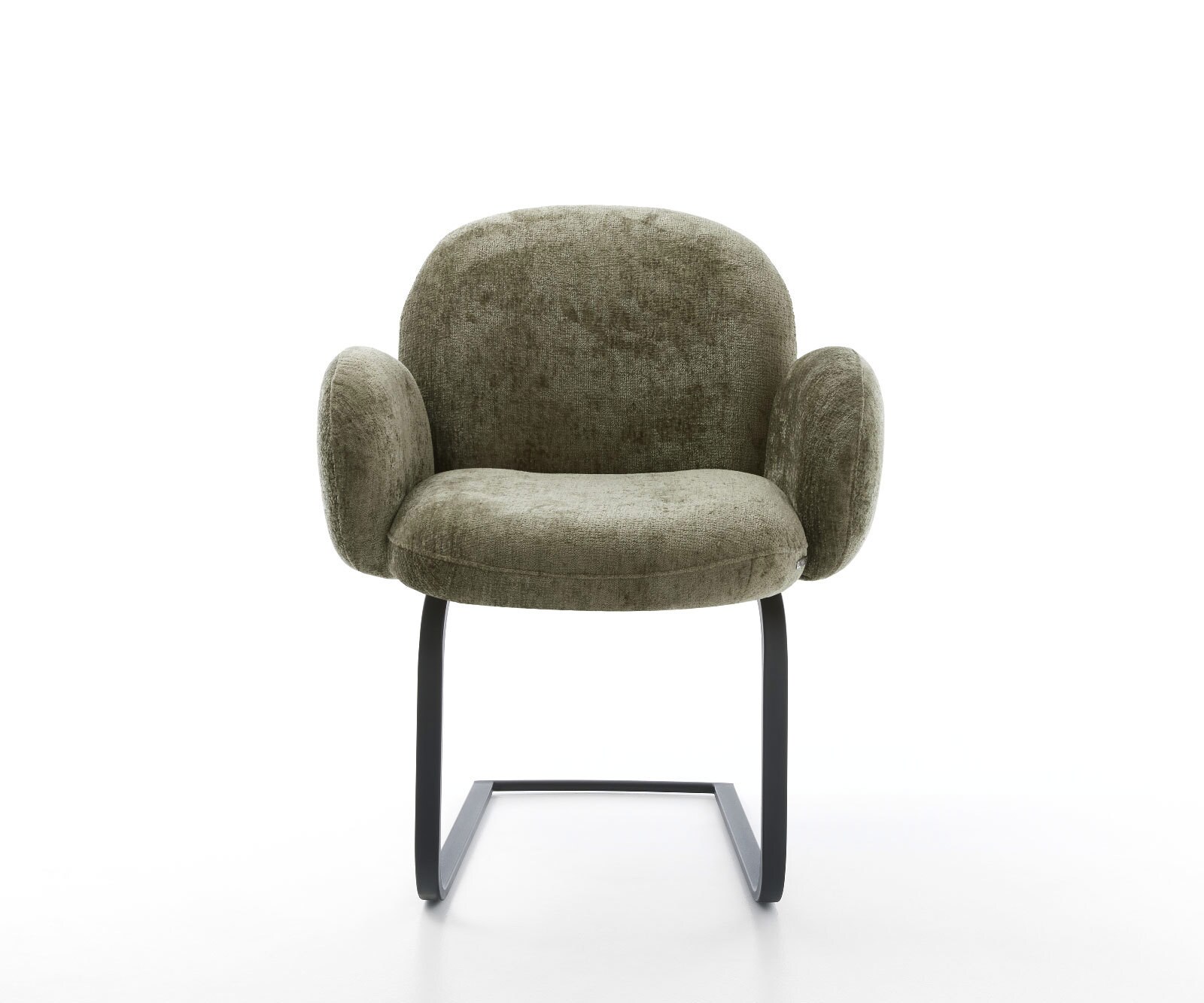 Cantilever Nube-Flex avec accoudoirs chenille olive pied cantilever plat noir ressorts ensachés 1 Cantilever Nube-Flex avec accoudoirs chenille olive pied cantilever plat noir ressorts ensachés 1