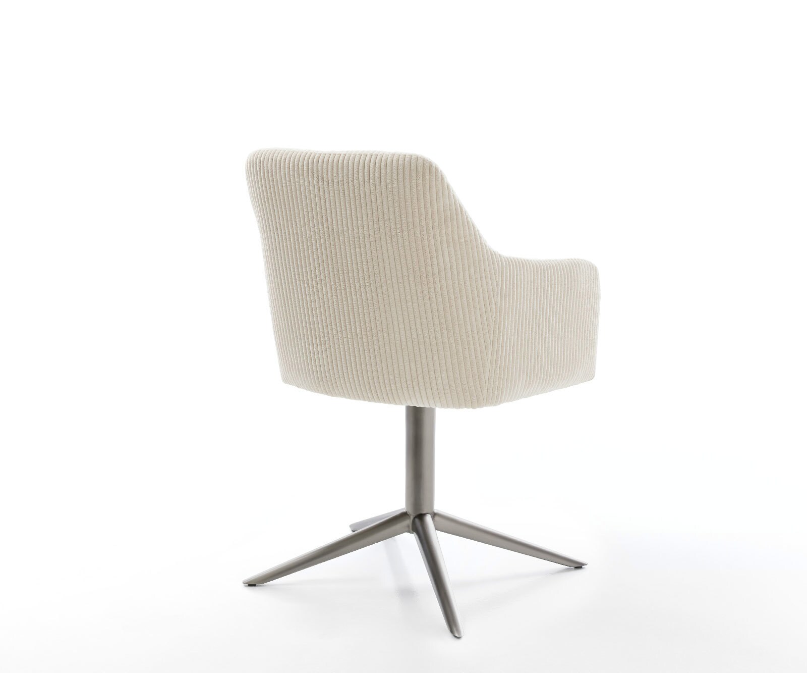 Chaise-pivotante Greg-Flex côtelé beige pied de chaise 4 branches grafiete pivotement sur 360° fonction bascule ressorts ensachés 4