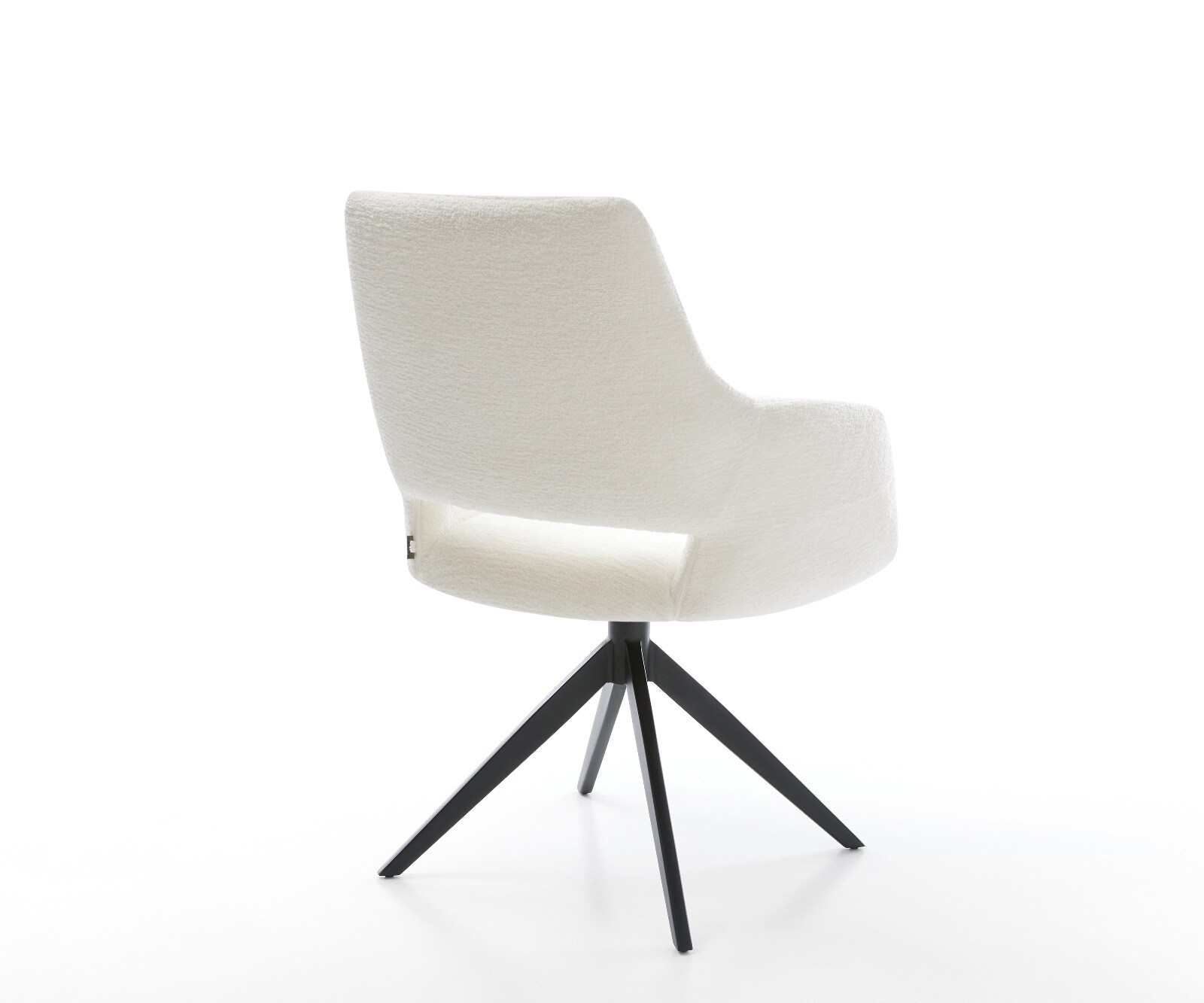 Chaise-pivotante Yago-Flex avec accoudoirs bouclé doux beige pied croisé large noir pivotement sur 360° fonction bascule resorts ensachés 5