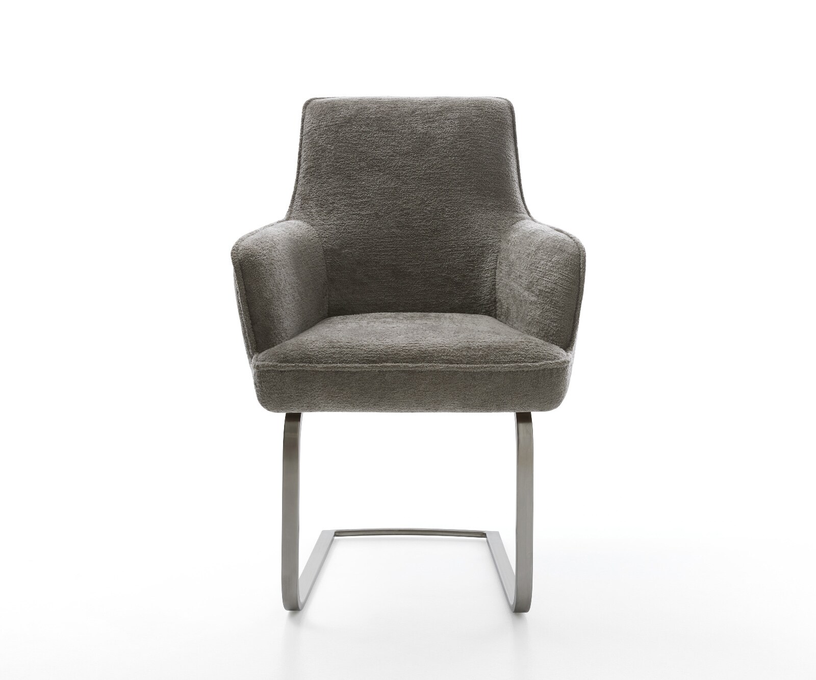 Cantilever Heira-Flex avec accoudoirs bouclé doux couleur boue pied cantilever plat grafiete resorts ensachés 2