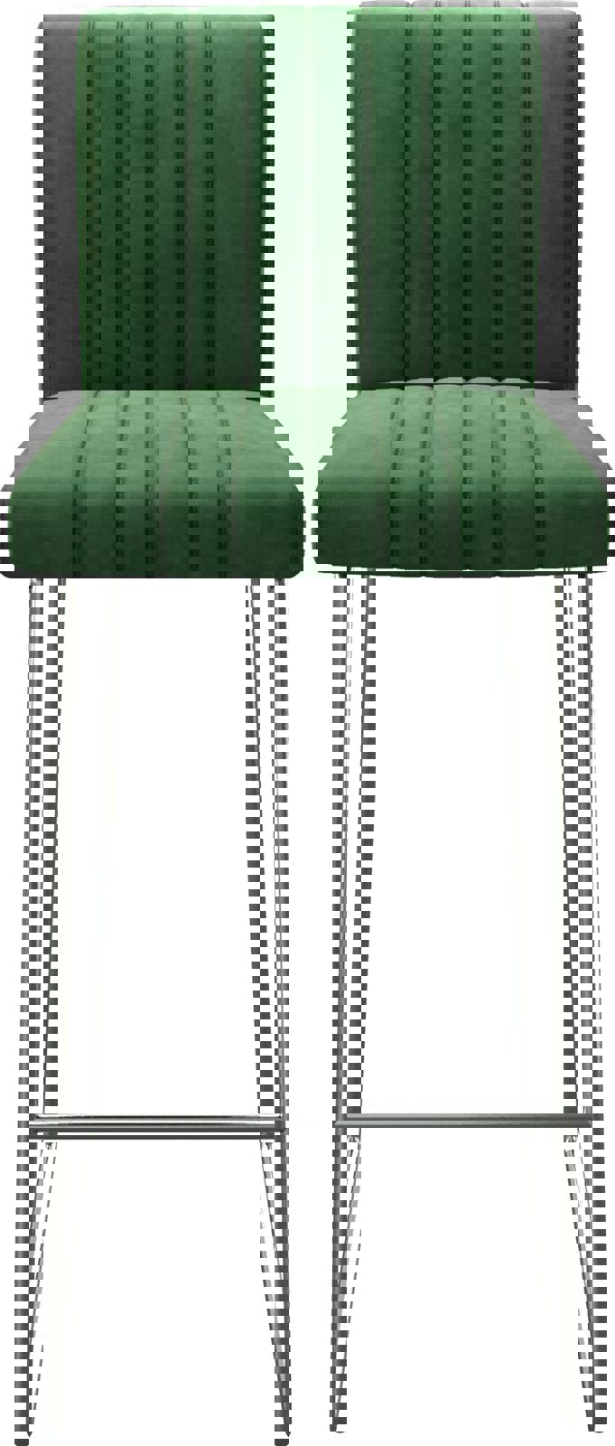 Chaise-de-bar Luiga-Flex velours vert cadre de patins acier inoxydable 3