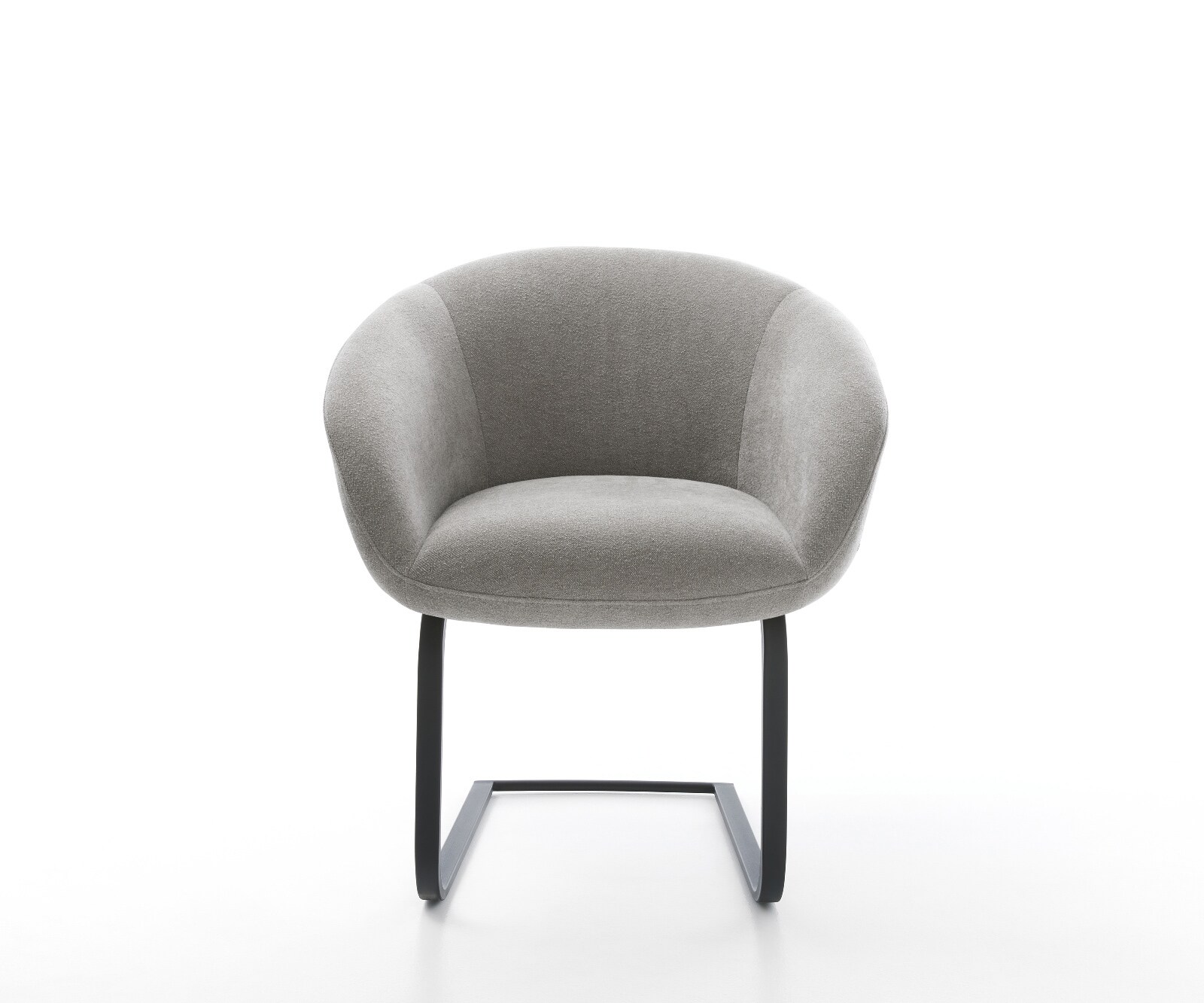 Cantilever Vinka-Flex avec accoudoirs tissu structuré doux gris pied cantilever plat noir resorts ensachés 2