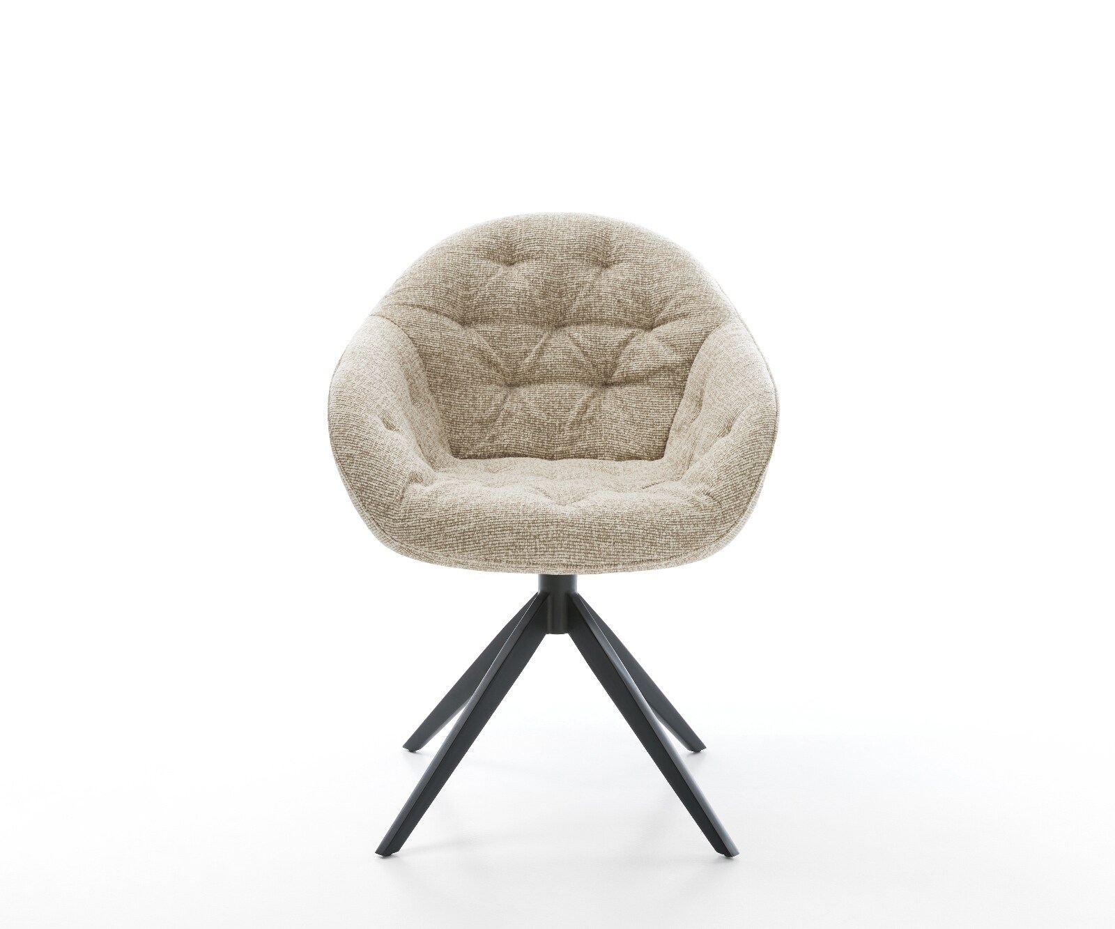 Chaise-pivotante Gaio-Flex tissu tissé doux beige pied croisé large noir pivotement sur 360° fonction bascule 1