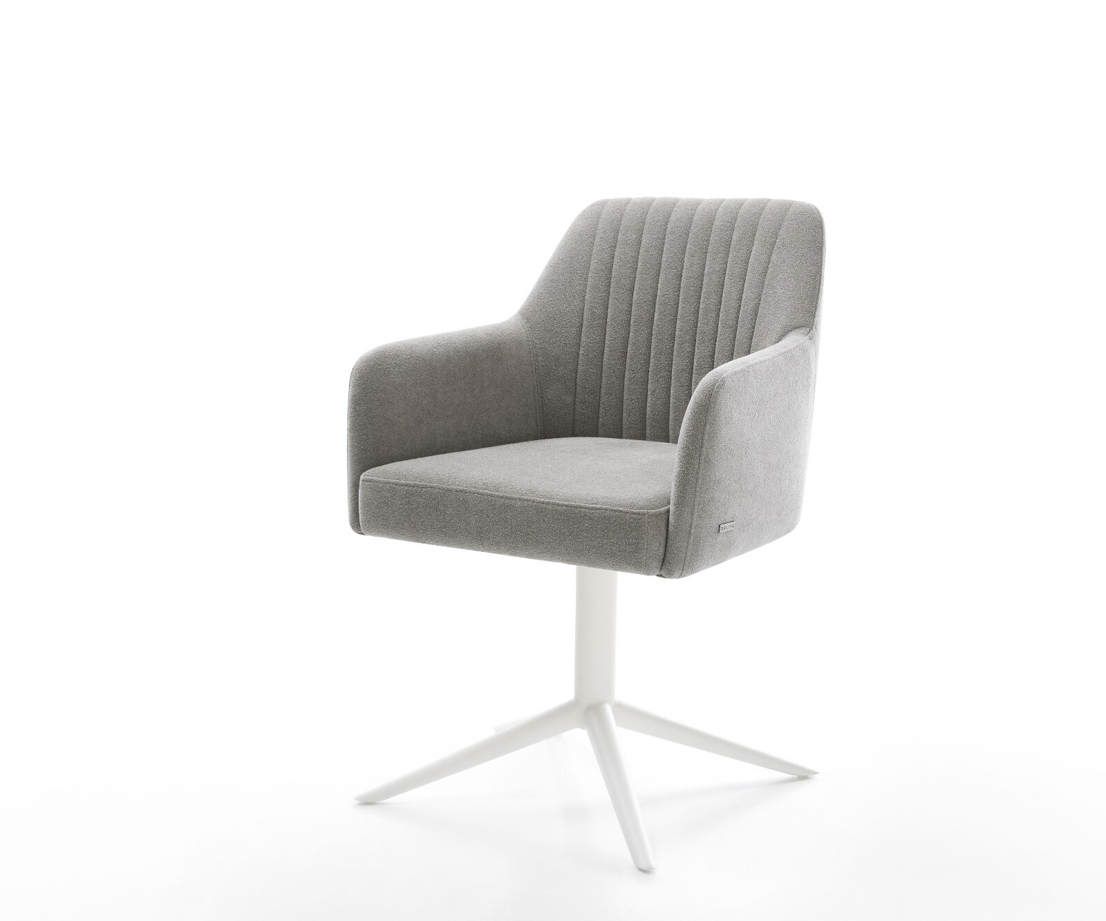 Chaise-pivotante Greg-Flex tissu structuré doux gris pied de chaise 4 branches blanc pivotement sur 360° fonction bascule resorts ensachés 1