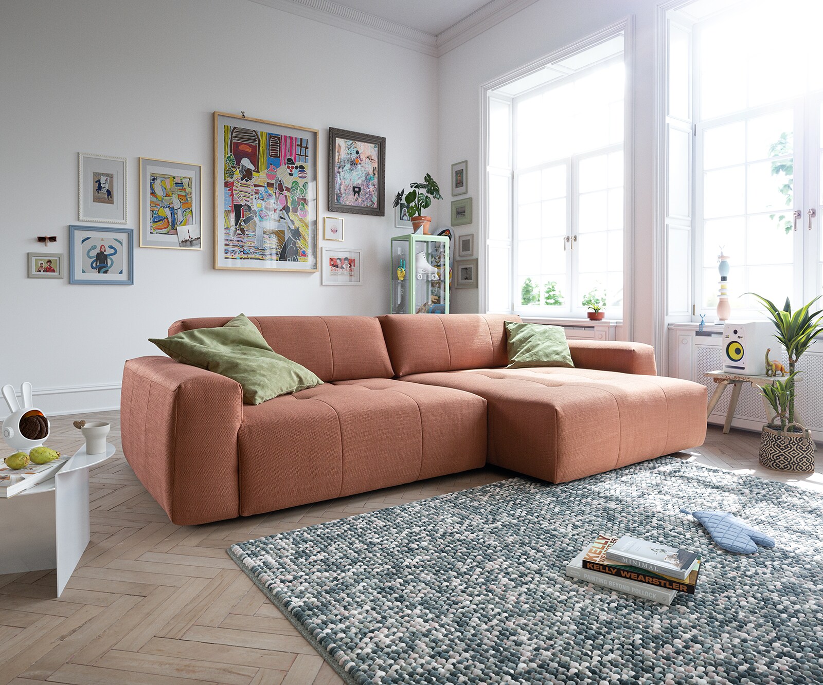 Canapé-d'angle Lazaro 300x160 cm avec pouf et réglable 3