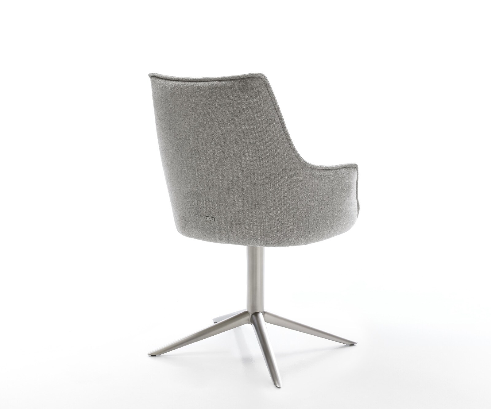 Chaise-pivotante Alja-Flex avec accoudoirs tissu structuré doux gris pied de chaise 4 branches acier inoxydable pivotement sur 360° fonction bascule resorts ensachés 4