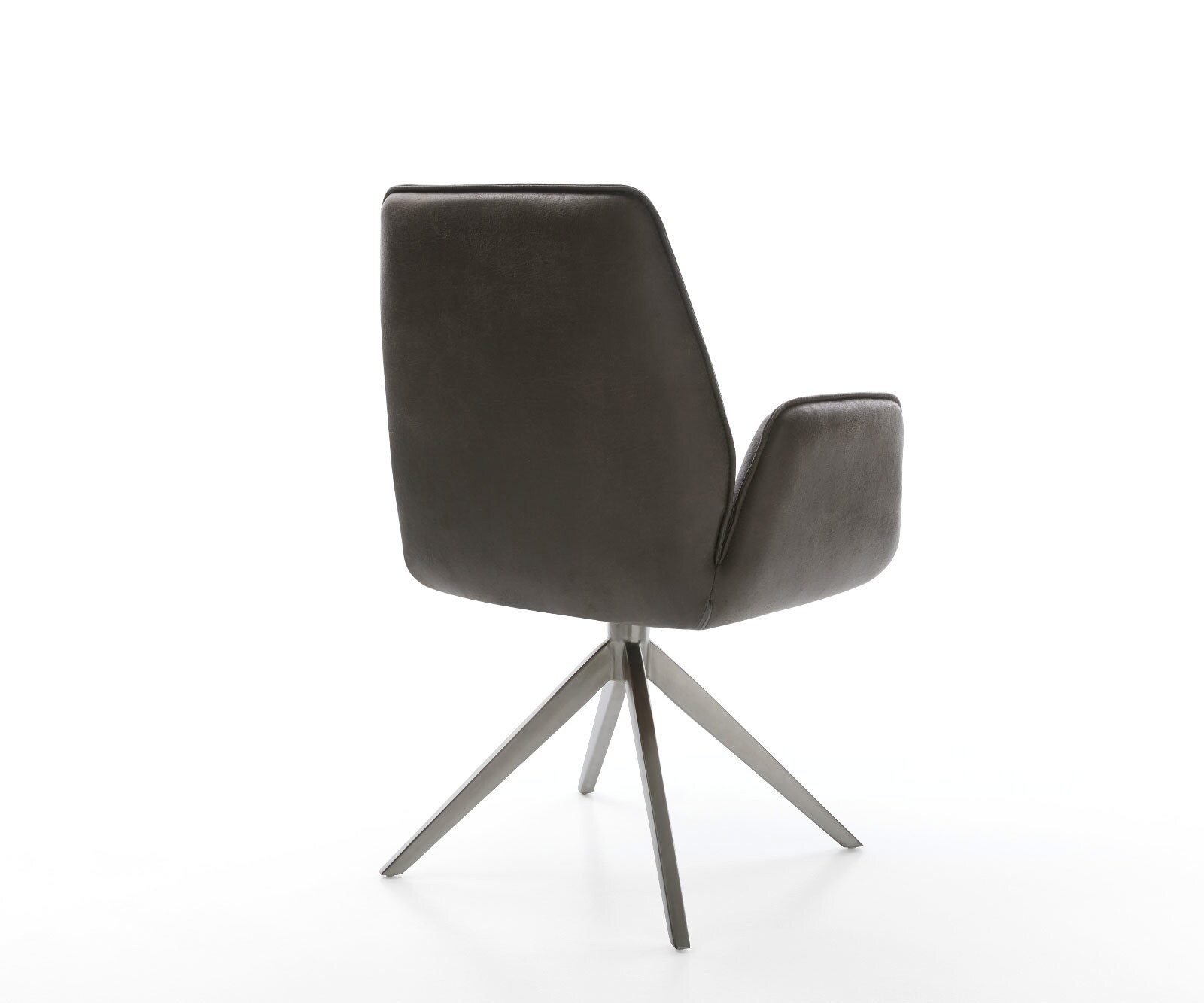 Chaise-pivotante Zoa-Flex microvelours anthracite vintage pied croisé large grafiete pivotement sur 360° fonction bascule ressorts ensachés 5
