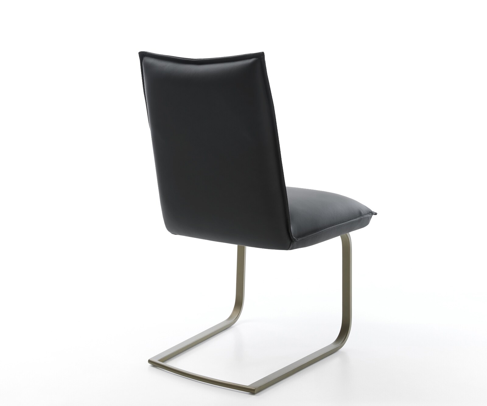 Cantilever Lelio-Flex cuir de vache noir pied cantilever plat aspect titane ressorts ensachés 5