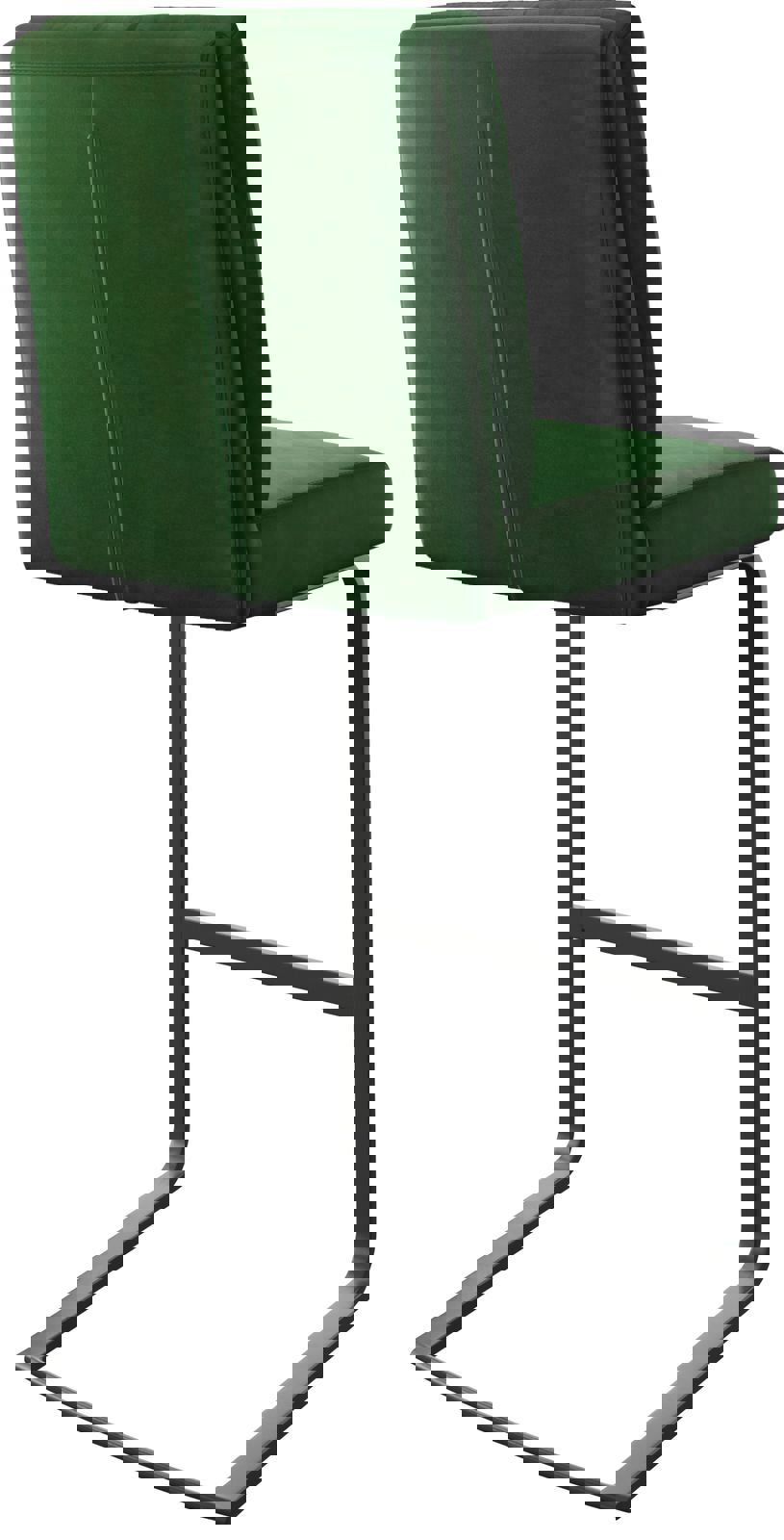 Chaise-de-bar Pela-Flex velours vert chaise cantilever métal plat 5