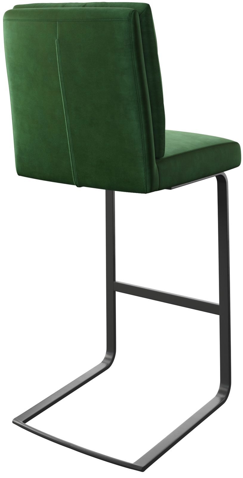 Chaise-de-bar Pela-Flex velours vert chaise cantilever métal plat 4 Chaise-de-bar Pela-Flex velours vert chaise cantilever métal plat 4