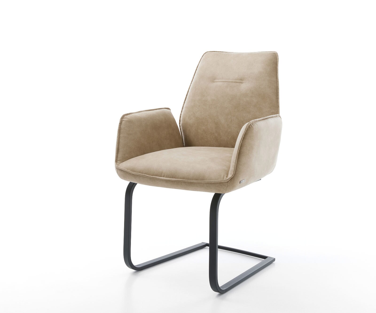 Cantilever Zoa-Flex microvelours beige vintage pied cantilever plat noir ressorts ensachés