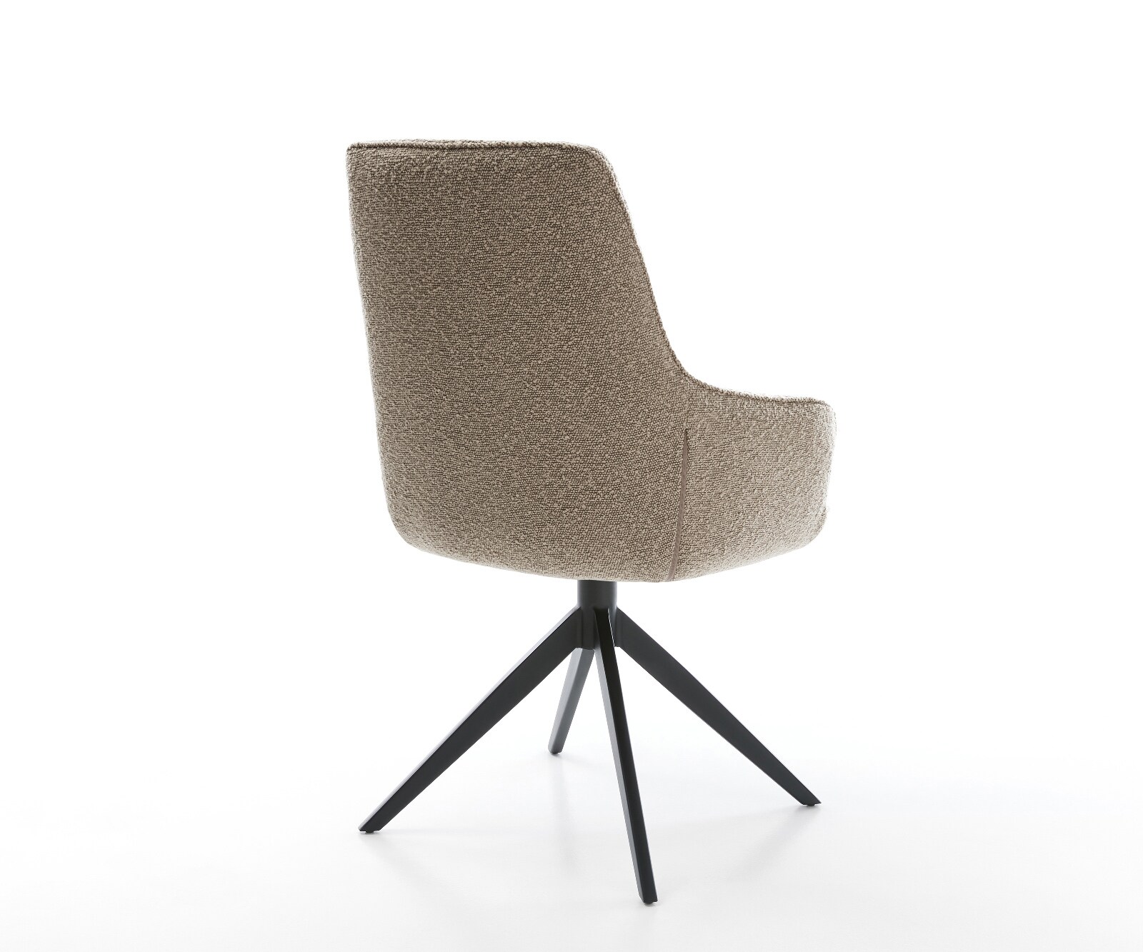 Chaise-pivotante Zelia-Flex avec accoudoirs bouclé boue pied croisé large noir pivotement sur 360° fonction bascule ressorts ensachés 5