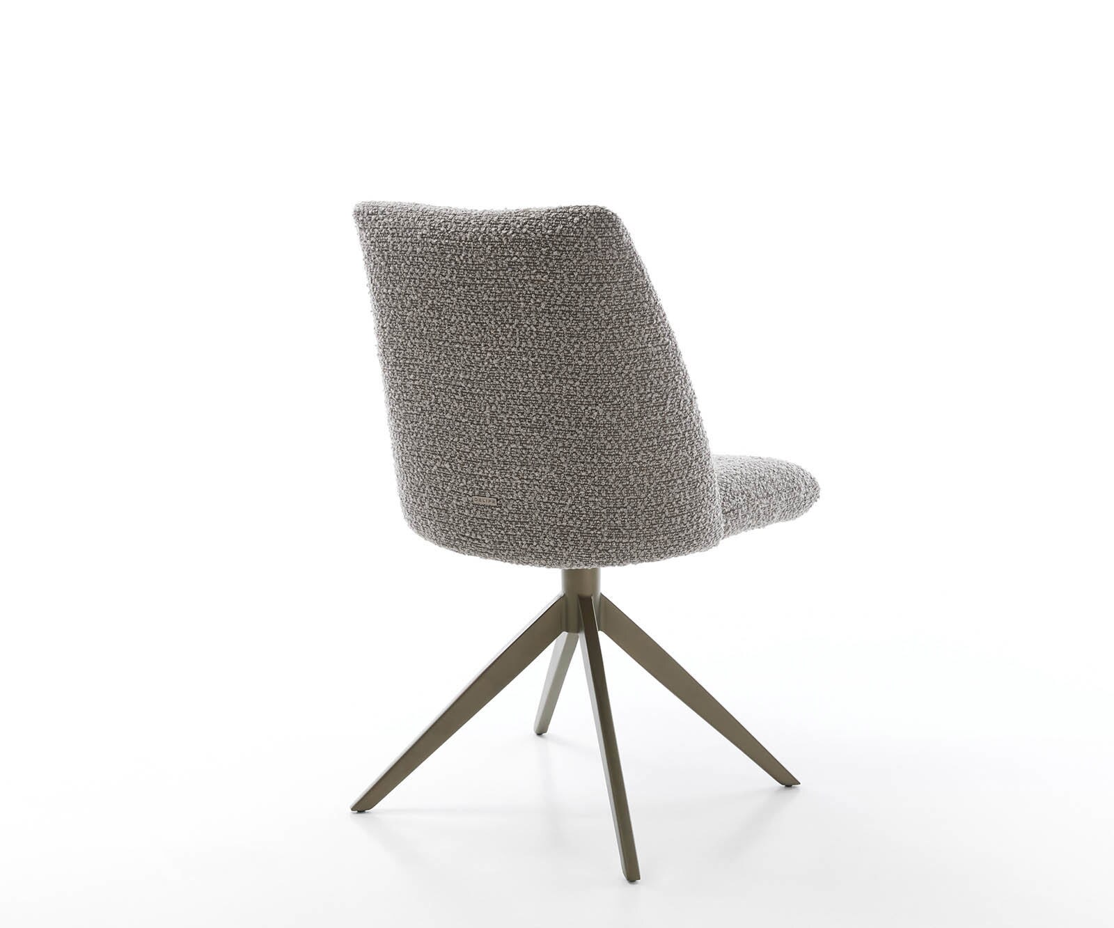 Chaise-pivotante Elso-Flex bouclé gris argenté pied croisé large aspect titane pivotement sur 360° ressorts ensachés 4 Chaise-pivotante Elso-Flex bouclé gris argenté pied croisé large aspect titane pivotement sur 360° ressorts ensachés 4