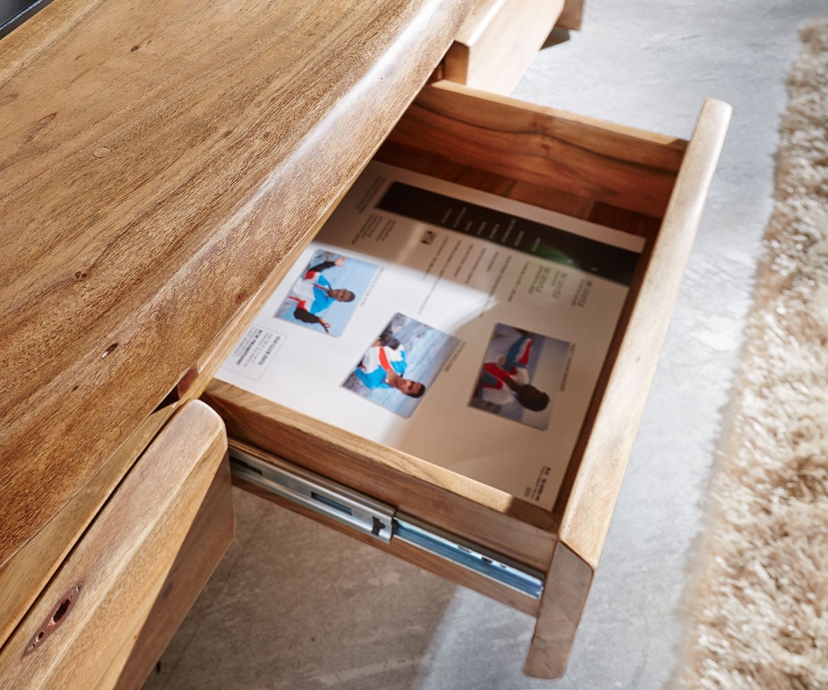 Meuble-TV Live-Edge 230 cm acacia nature massif 4 tiroirs 2 Meuble-TV Live-Edge 230 cm acacia nature massif 4 tiroirs 2