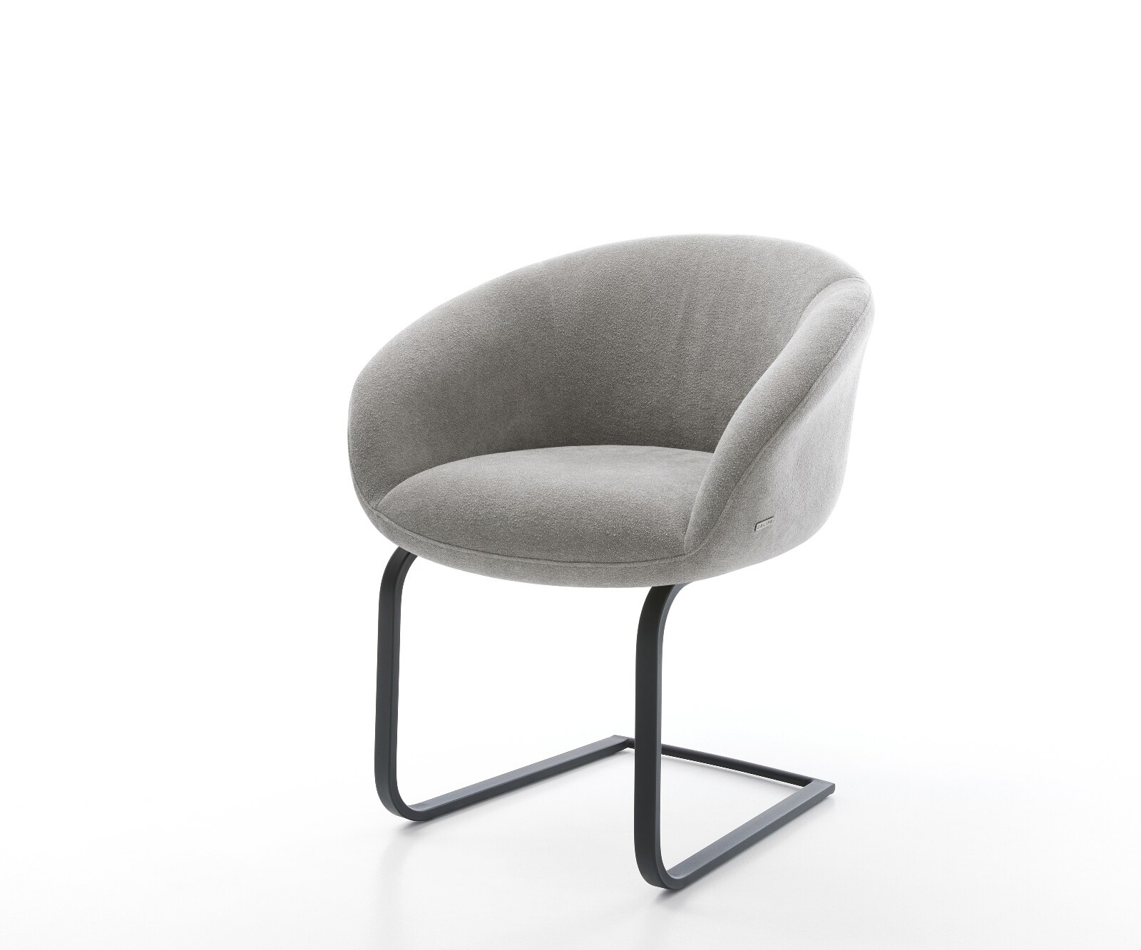 Cantilever Vinka-Flex avec accoudoirs tissu structuré doux gris pied cantilever plat noir resorts ensachés 1