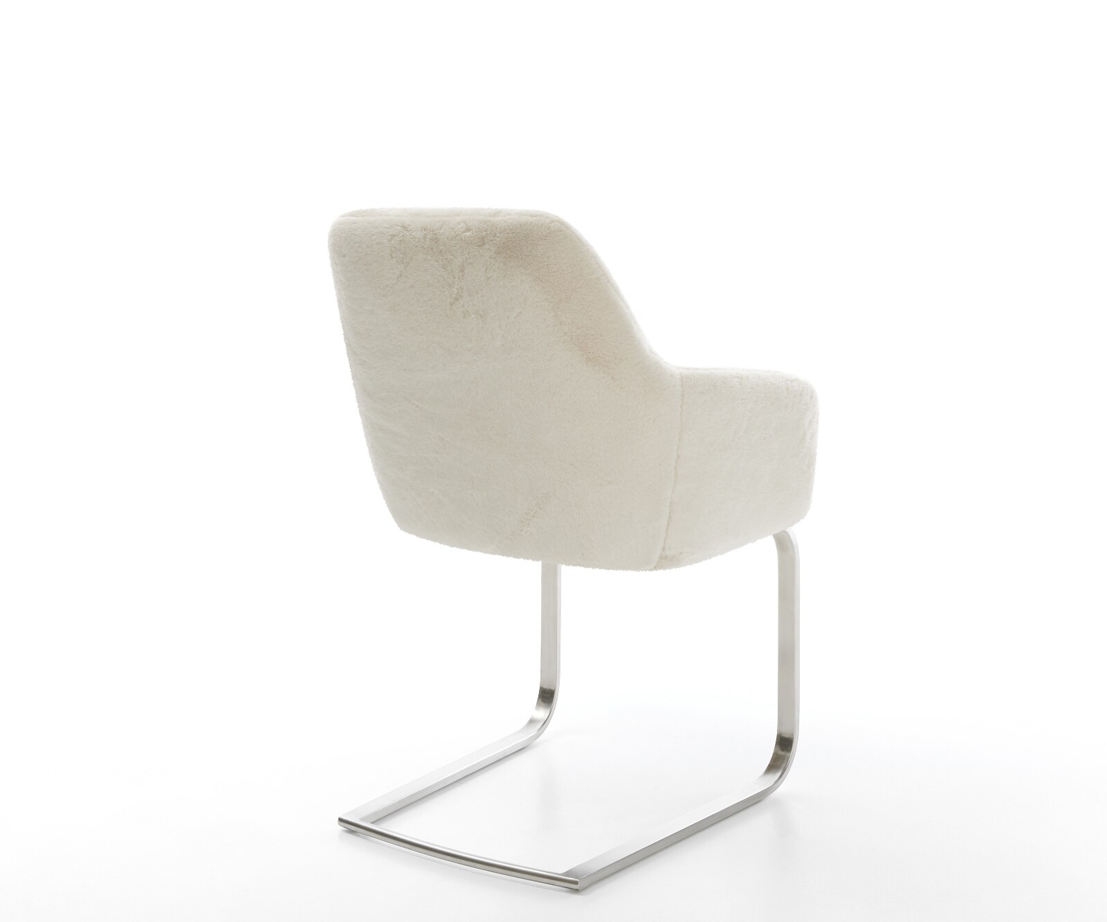 Cantilever Pejo-Flex peluche crème-blanc pied cantilever plat acier inoxydable resorts ensachés 5