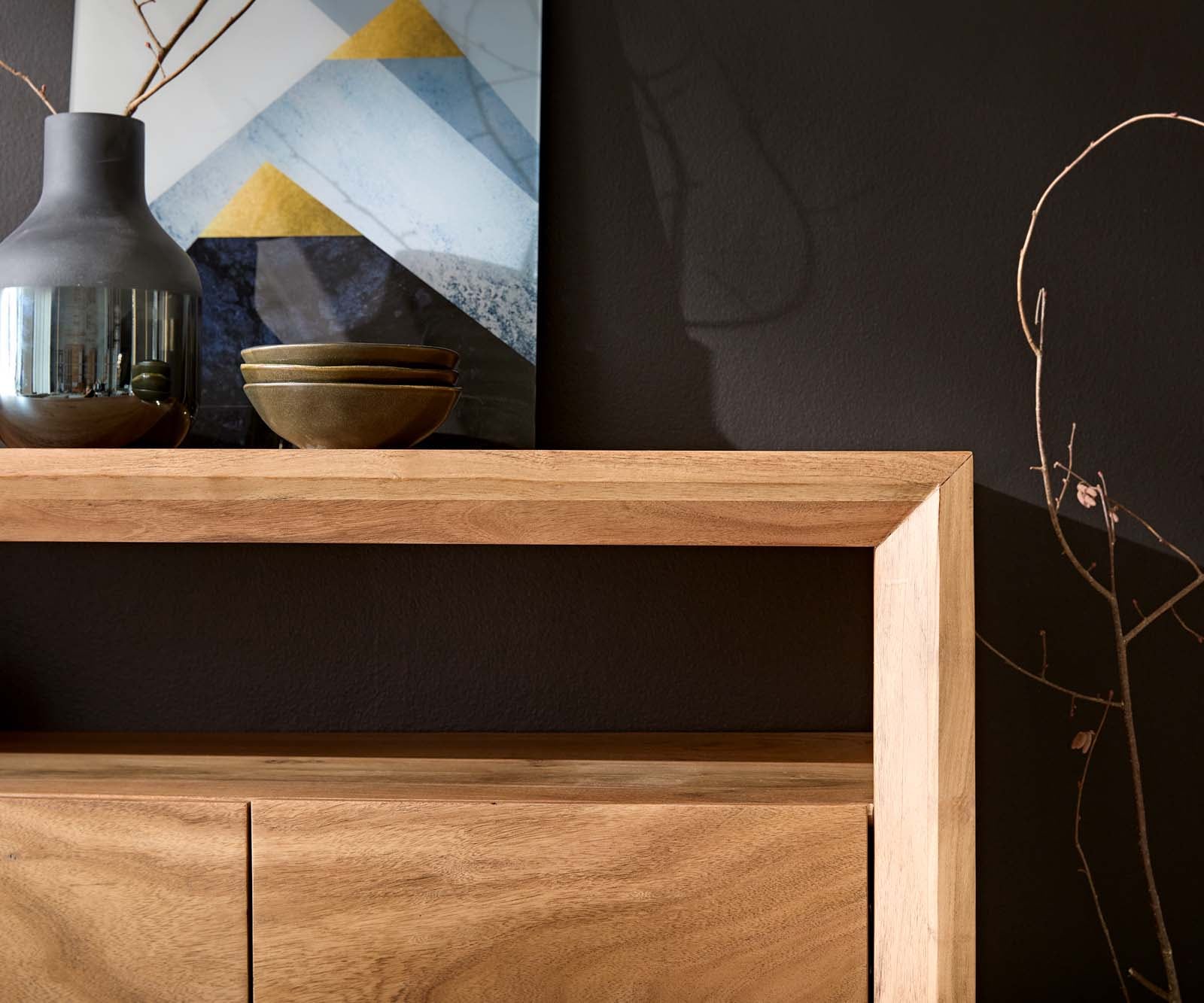 Buffet Assuan 175 cm Acacia Naturel 4 portes 1 compartiment 5 Buffet Assuan 175 cm Acacia Naturel 4 portes 1 compartiment 5