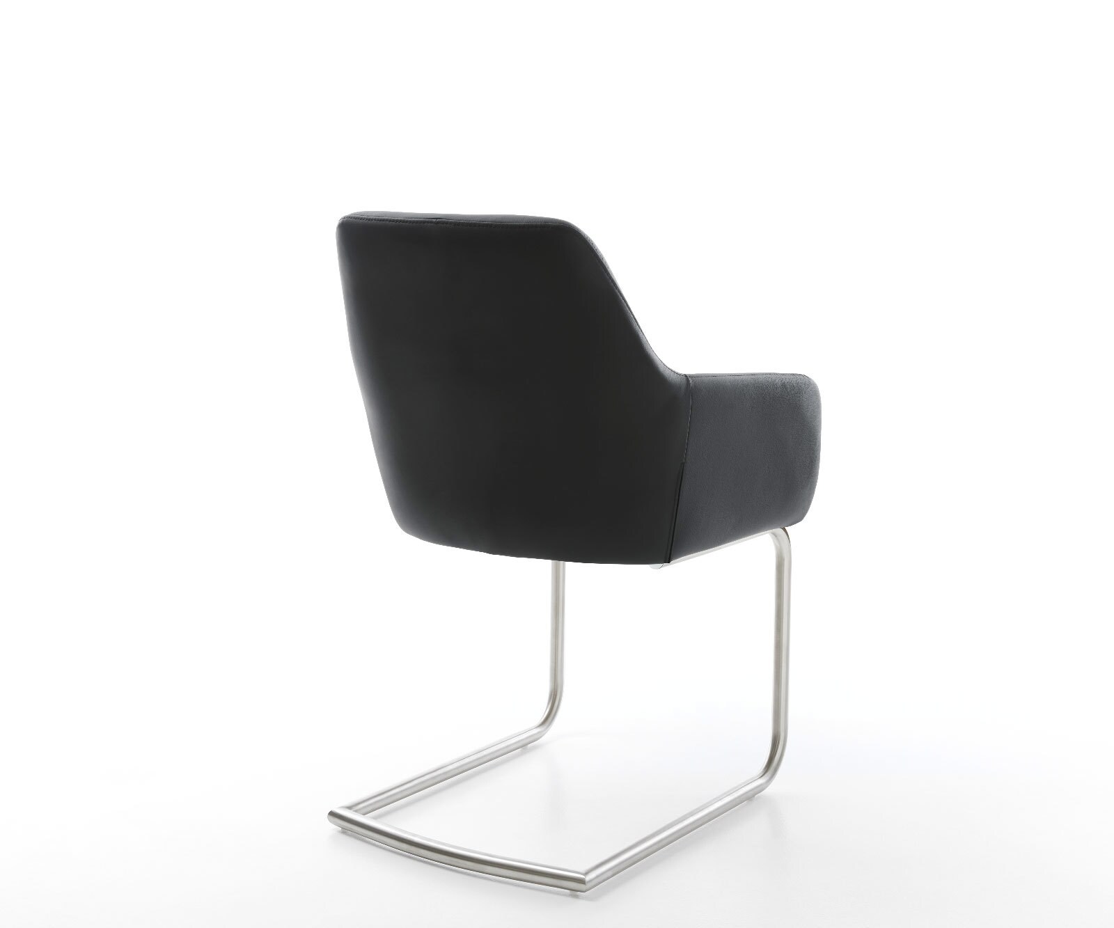 Cantilever Pejo-Flex cuir de vache noir pied cantilever rond acier inoxydable brossé ressorts ensachés 4 Cantilever Pejo-Flex cuir de vache noir pied cantilever rond acier inoxydable brossé ressorts ensachés 4