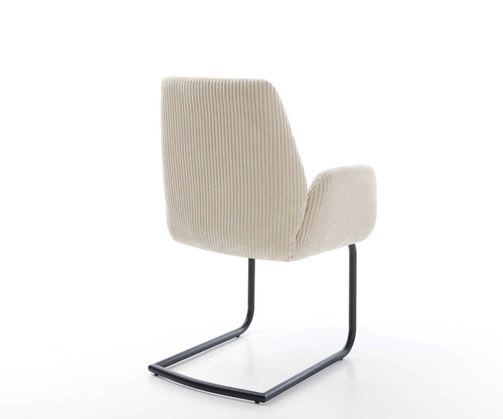 Cantilever Zoa-Flex côtelé beige vintage pied cantilever rond noir ressorts ensachés 4