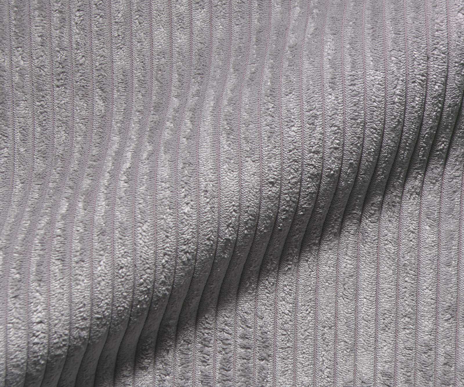 Chaise-pivotante Caja-Flex avec accoudoirs côtelé gris argenté pied de chaise 4 branches acier inoxydable brossé pivotement sur 360° ressorts ensachés 3